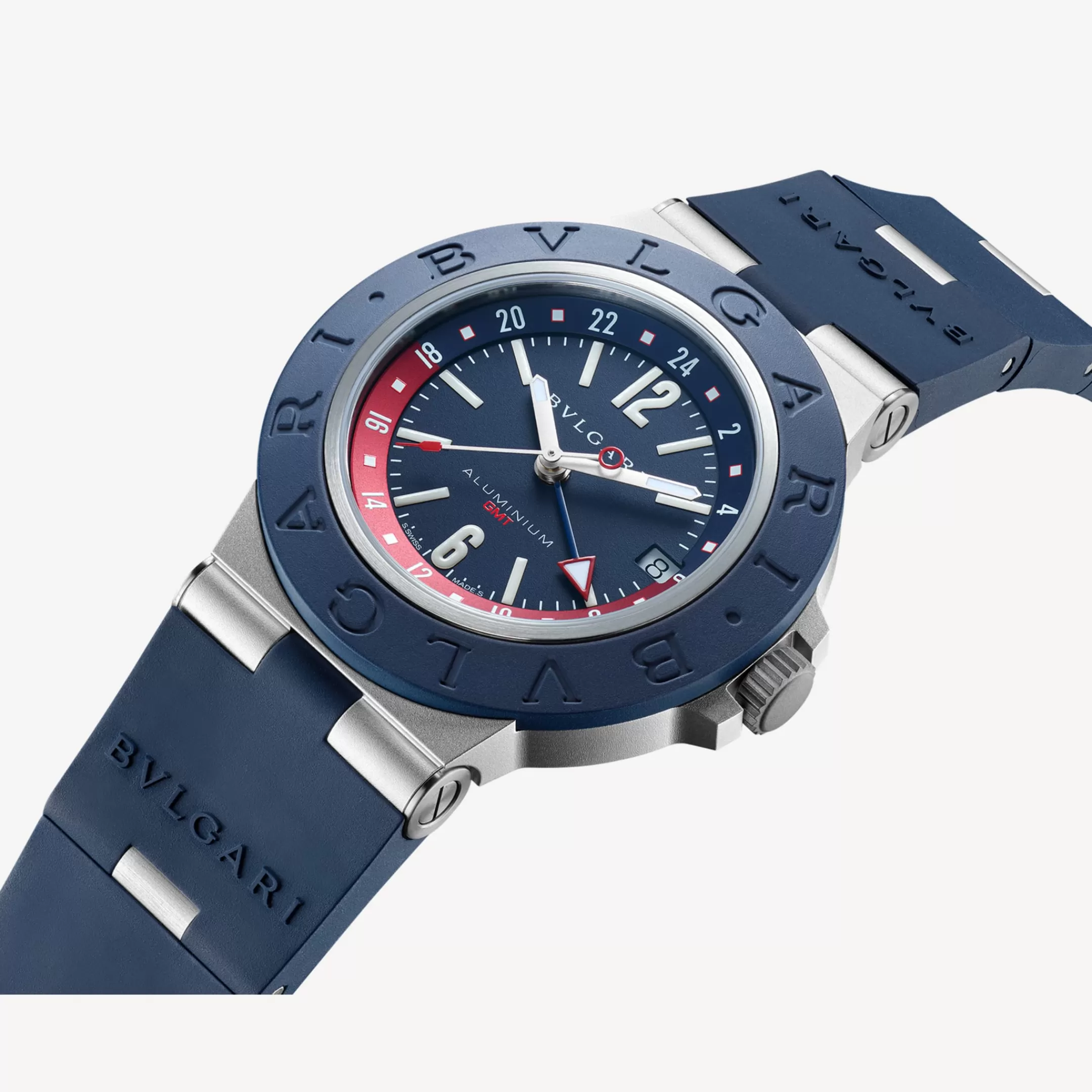 BVLGARI Aluminium Uhr Blau Hot