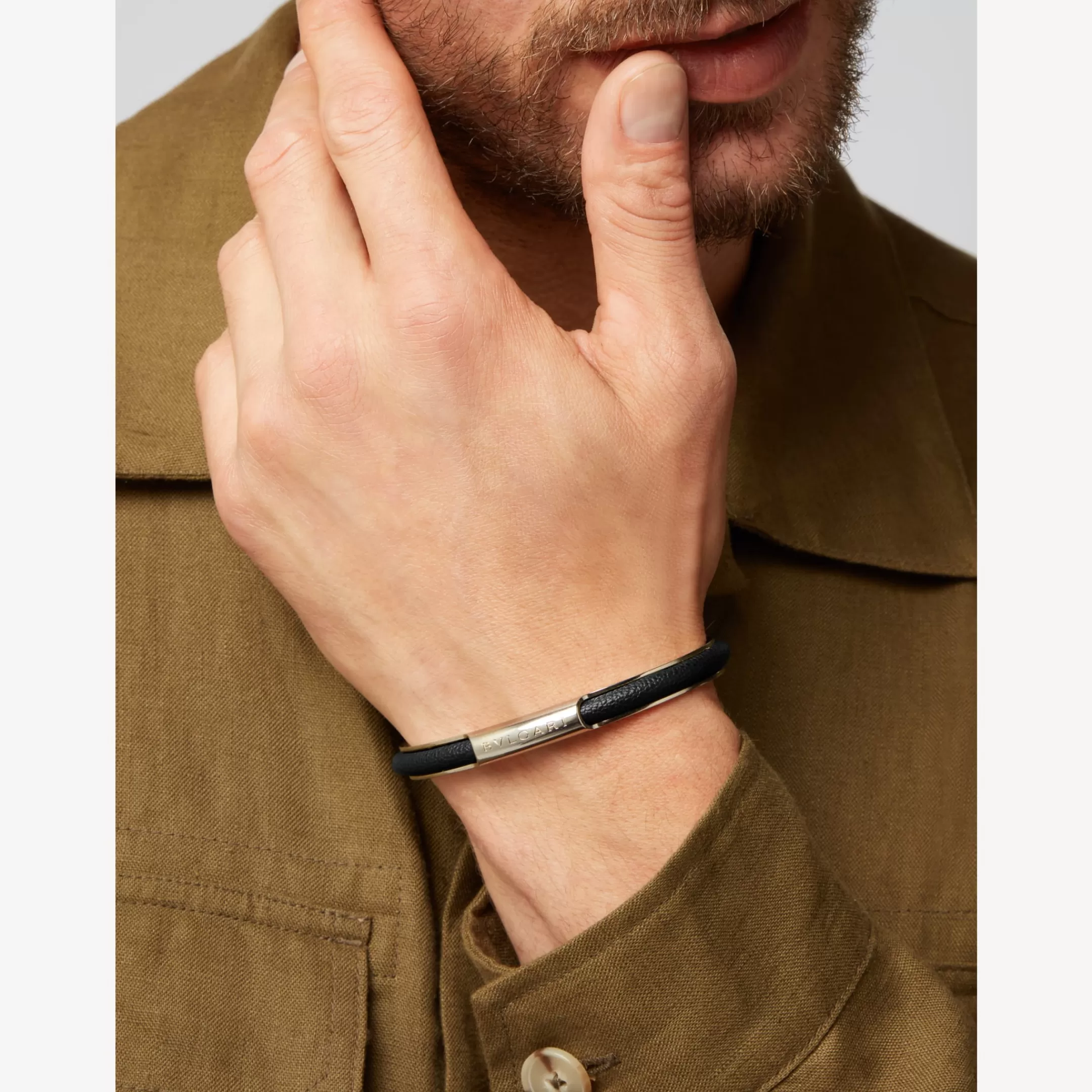 BVLGARI Man Armband Schwarz Clearance