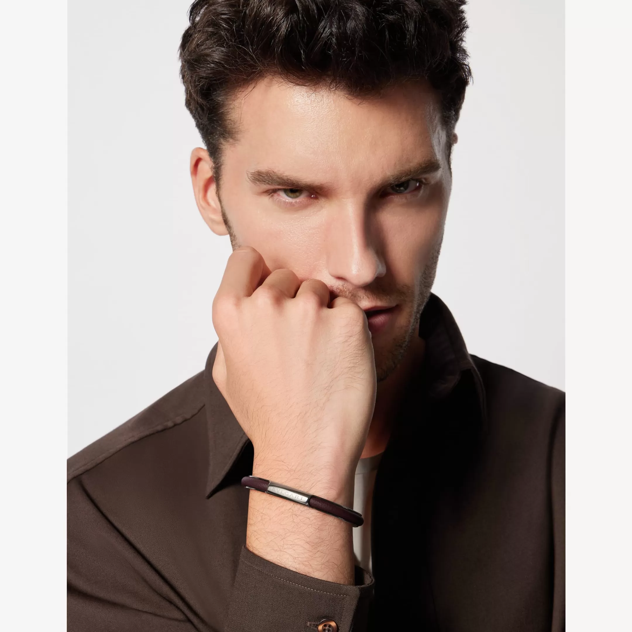 BVLGARI Man Armband Braun New