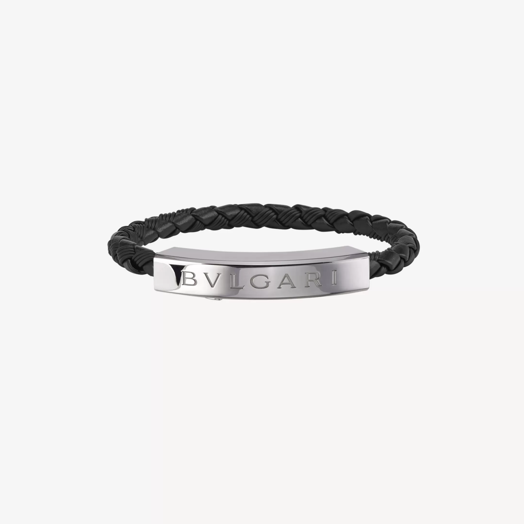 BVLGARI Man Lederarmband Schwarz Outlet