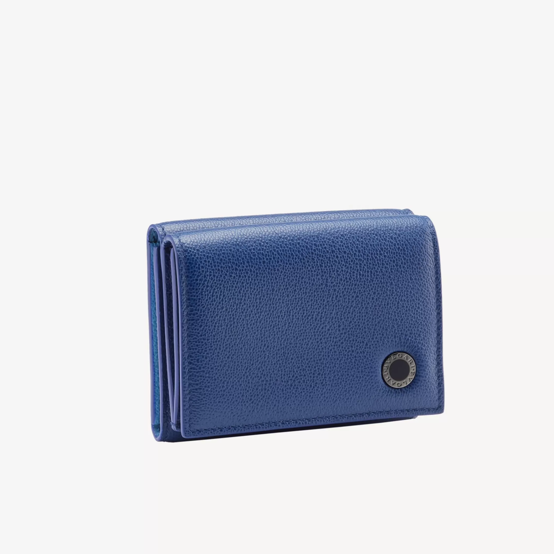 BVLGARI Man Trifold Portemonnaie Blau New