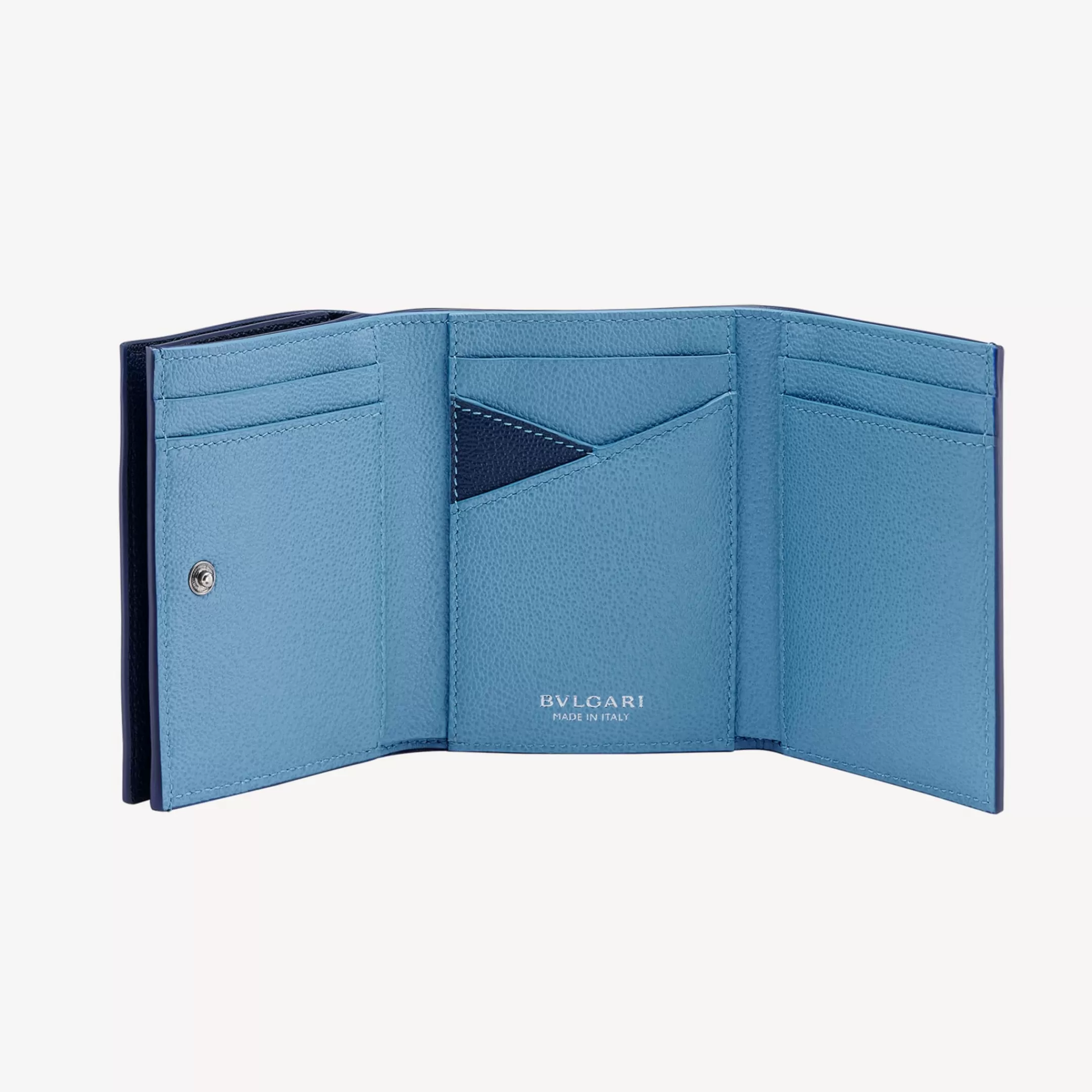 BVLGARI Man Trifold Portemonnaie Blau New