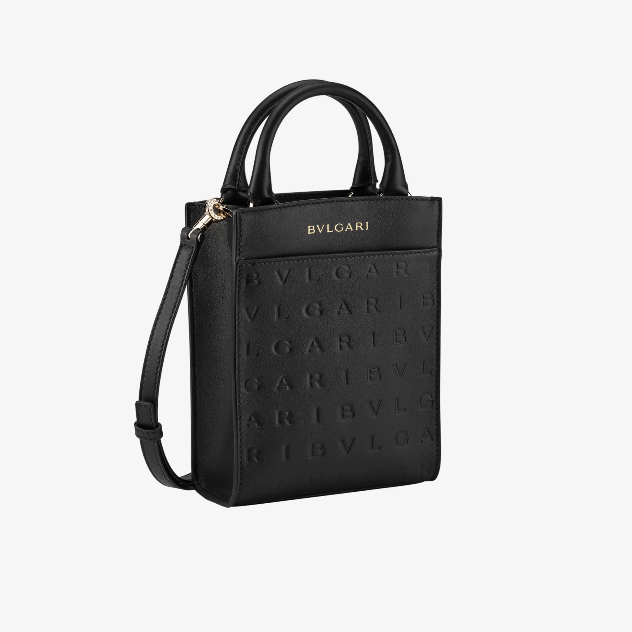 BVLGARI Logo Infinitum Mini-Tragetasche Schwarz Sale