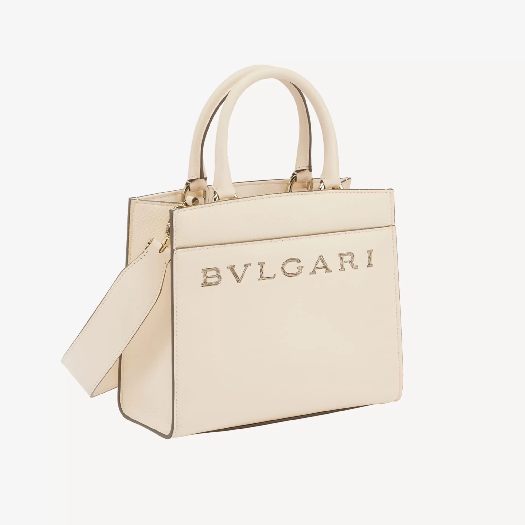 BVLGARI Logo Tragetasche Elfenbein Discount