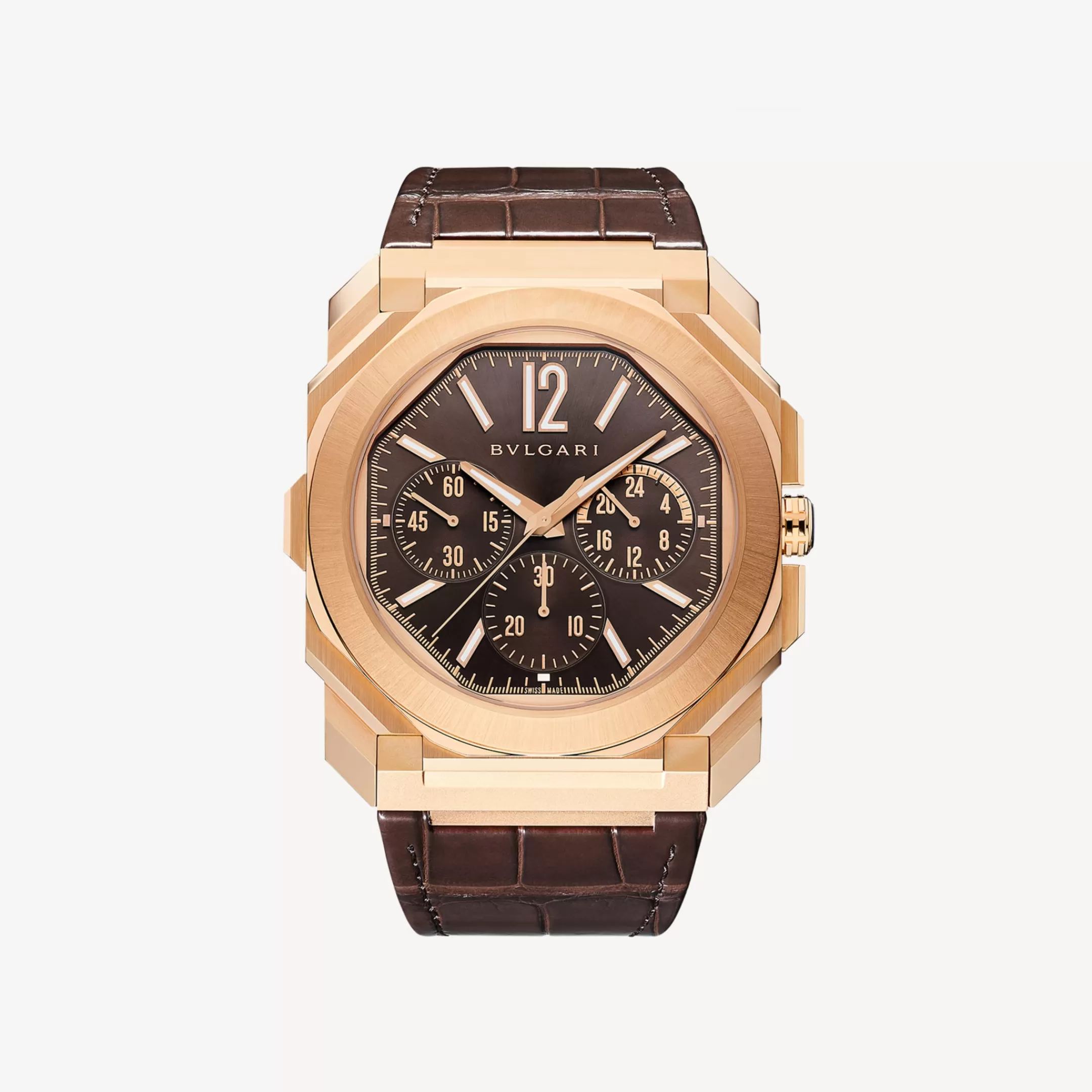 BVLGARI Octo Finissimo Uhr Braun/Gold Best Sale