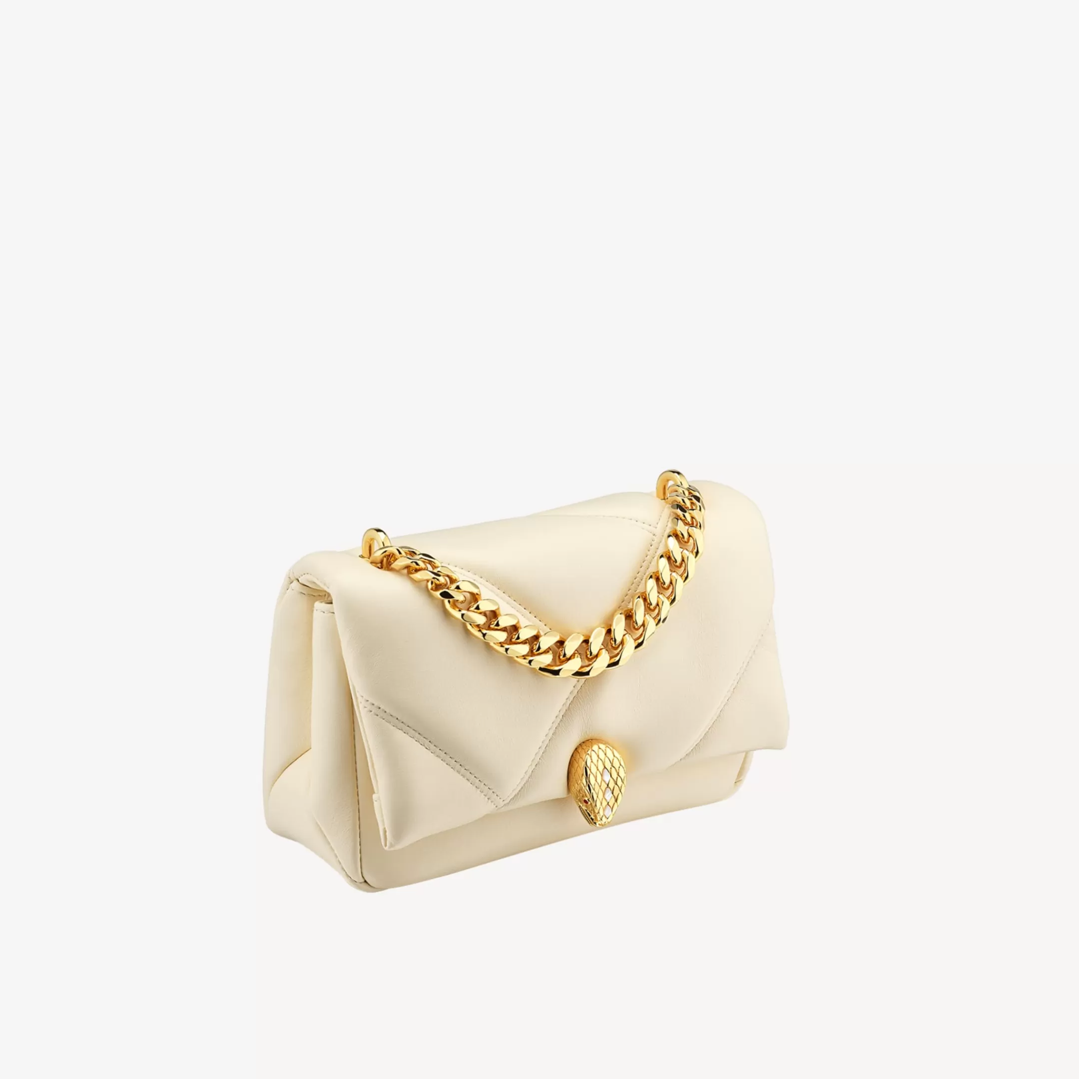 BVLGARI Serpenti Cabochon Crossbody-Minitasche Elfenbein Store