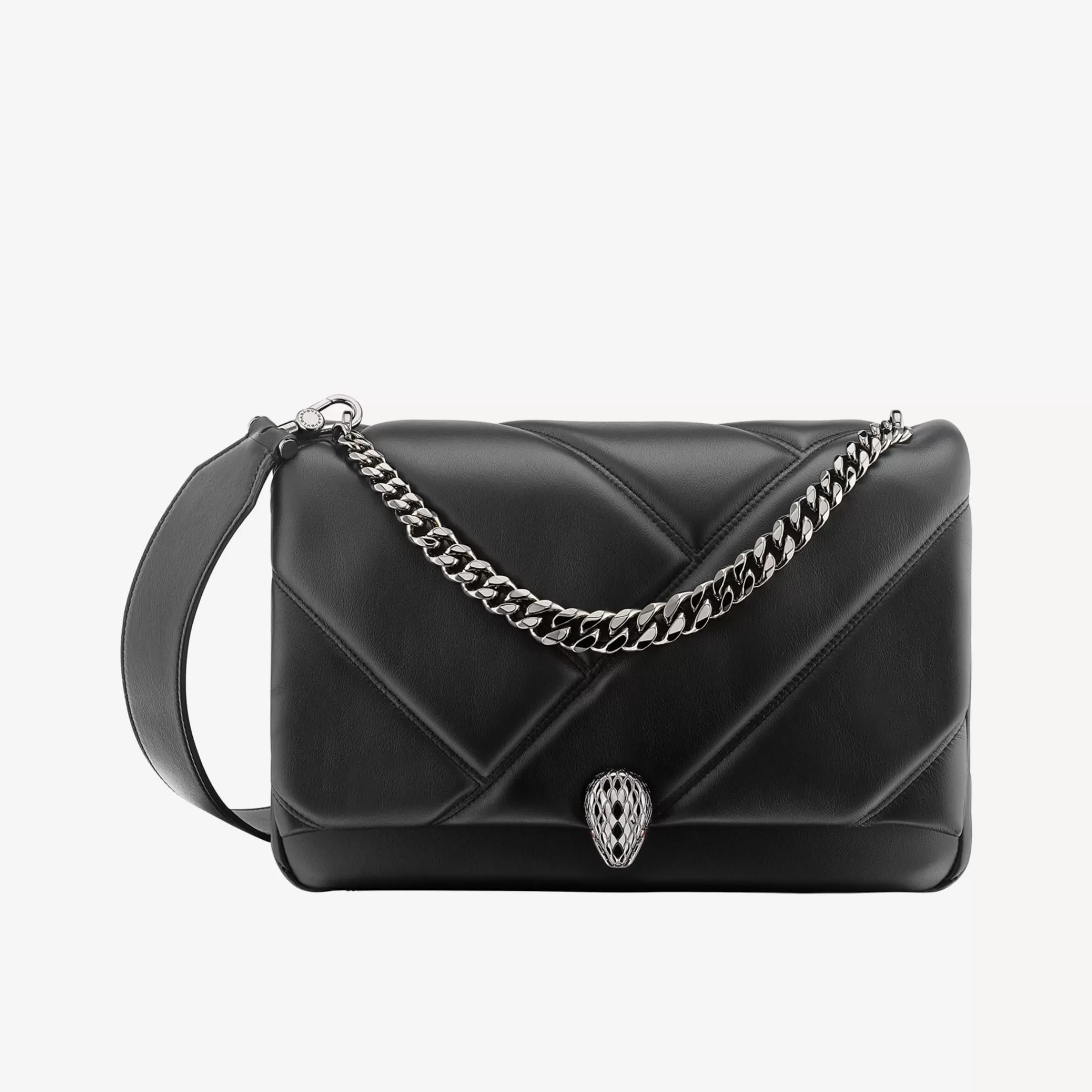 BVLGARI Serpenti Cabochon Crossbody-Tasche Schwarz Flash Sale