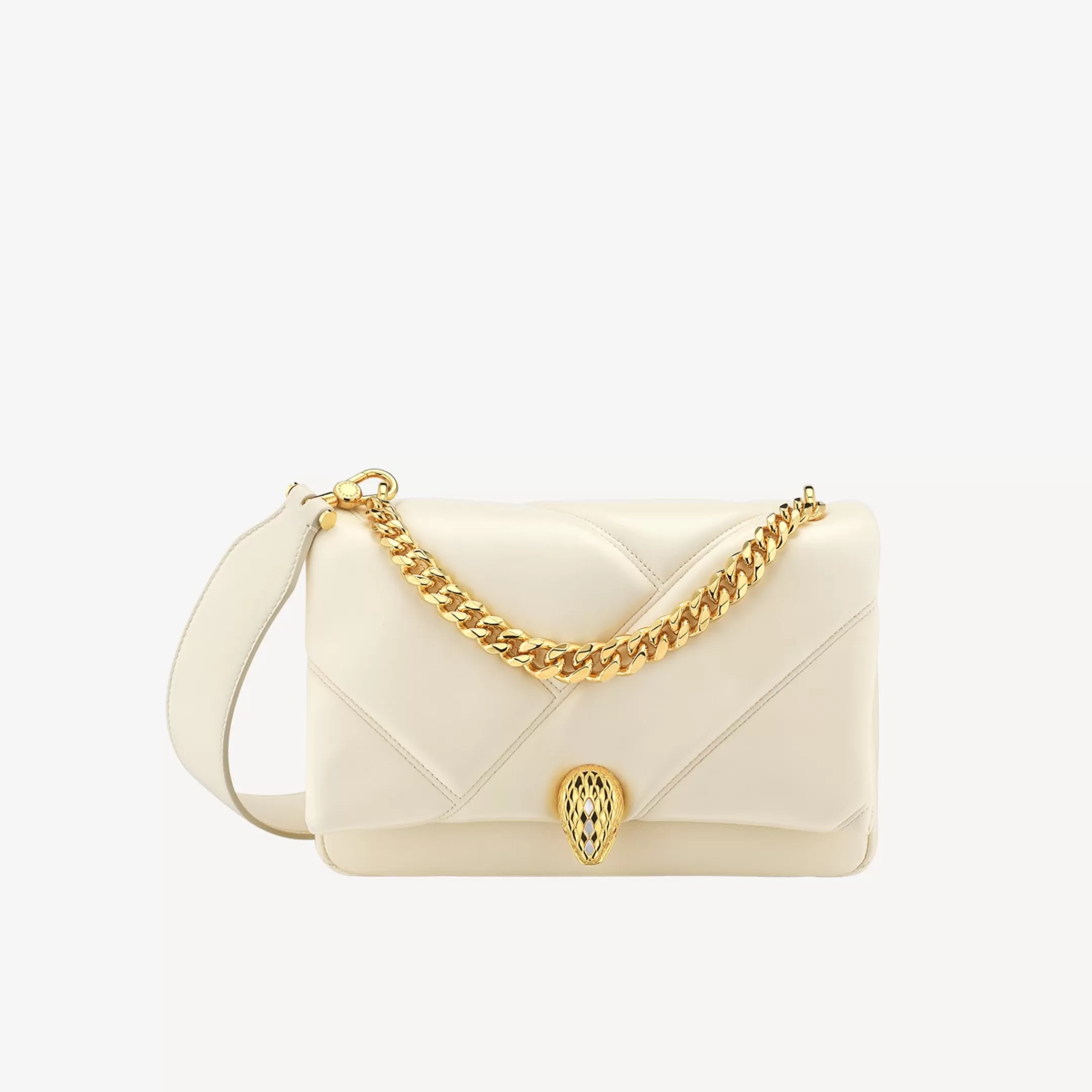 BVLGARI Serpenti Cabochon Crossbody-Tasche Elfenbein Shop