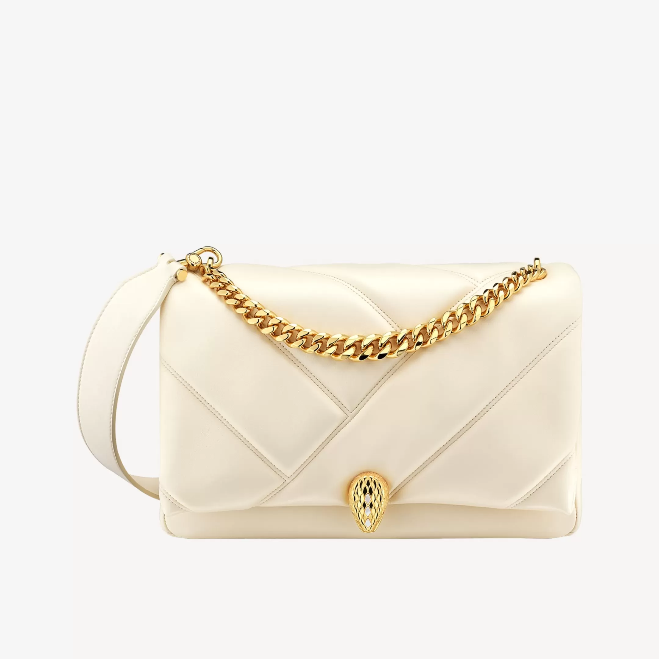 BVLGARI Serpenti Cabochon Crossbody-Tasche Elfenbein Cheap
