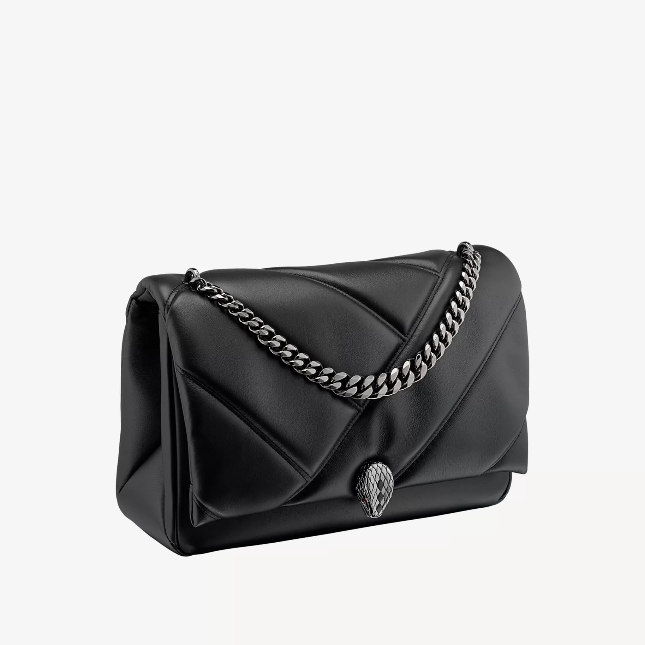 BVLGARI Serpenti Cabochon Crossbody-Tasche Schwarz Flash Sale