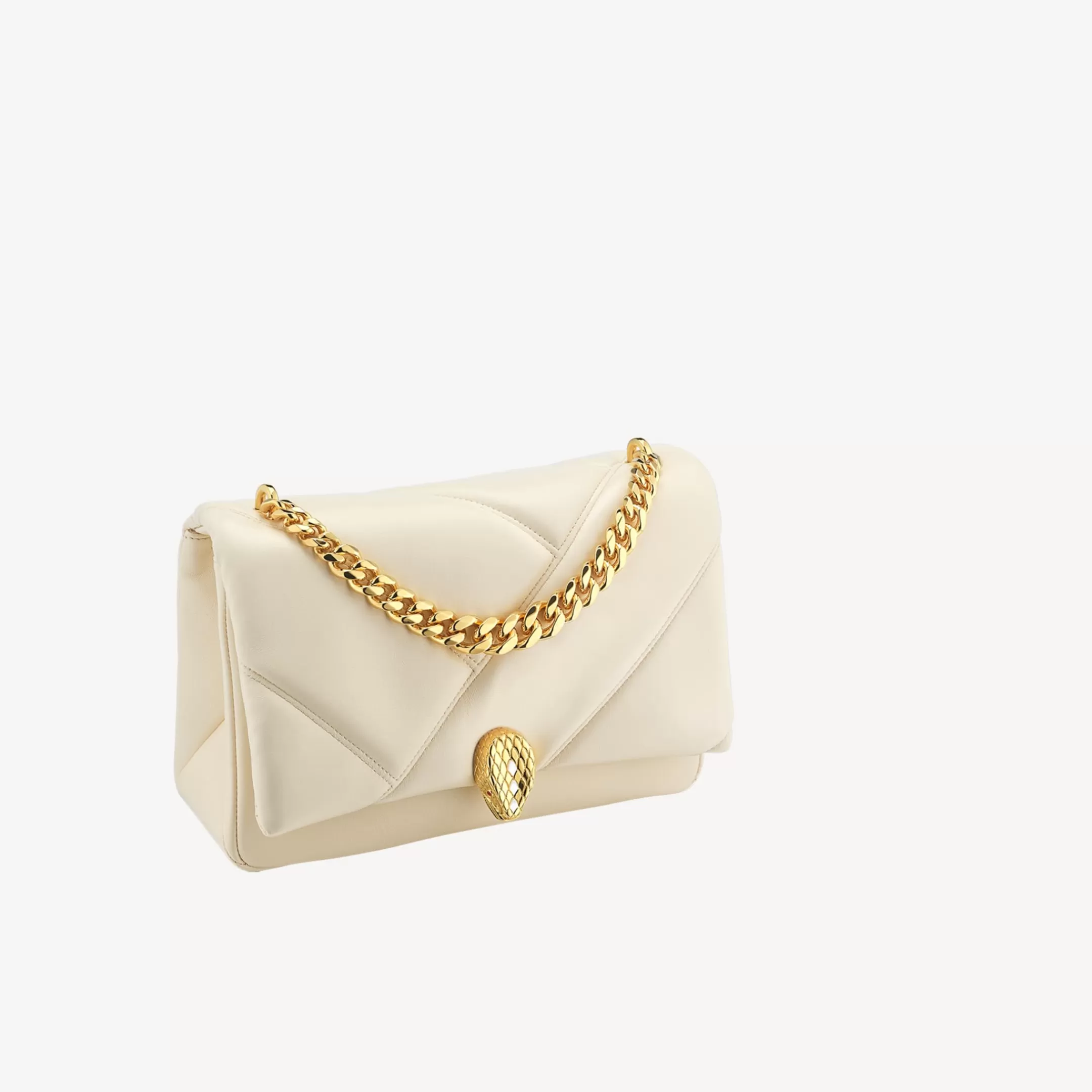 BVLGARI Serpenti Cabochon Crossbody-Tasche Elfenbein Shop