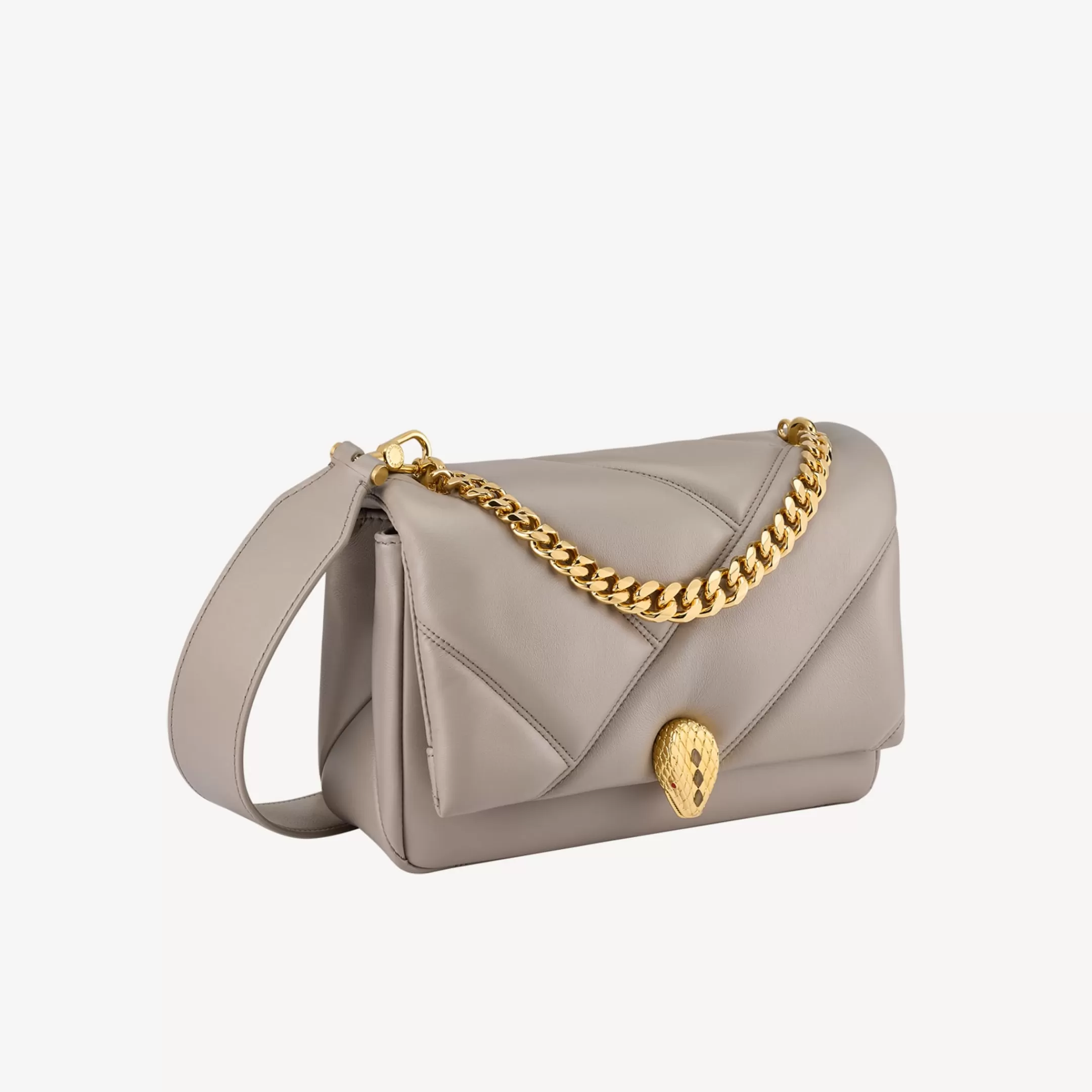 BVLGARI Serpenti Cabochon Crossbody-Tasche Grau New