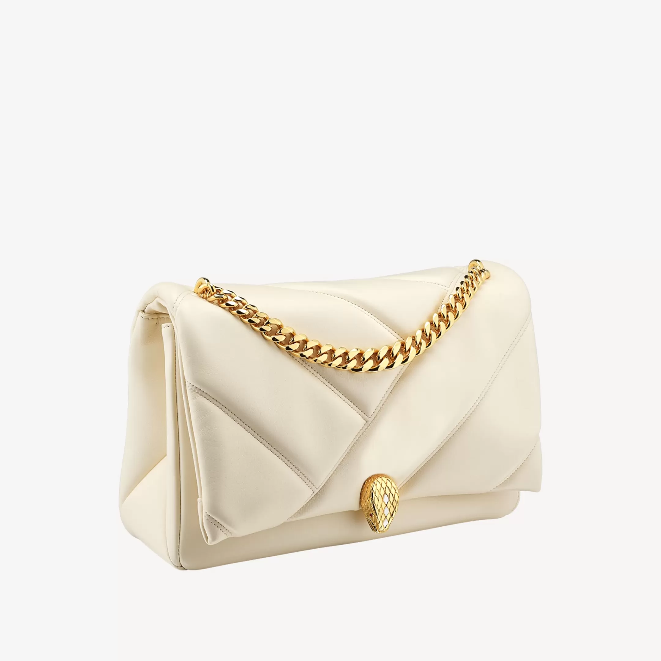 BVLGARI Serpenti Cabochon Crossbody-Tasche Elfenbein Cheap