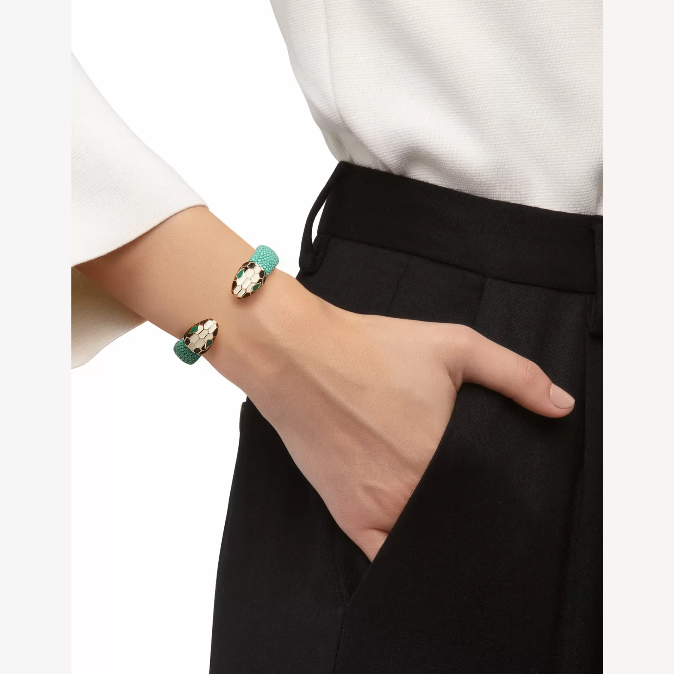 BVLGARI Serpenti Forever Armband Grun Discount
