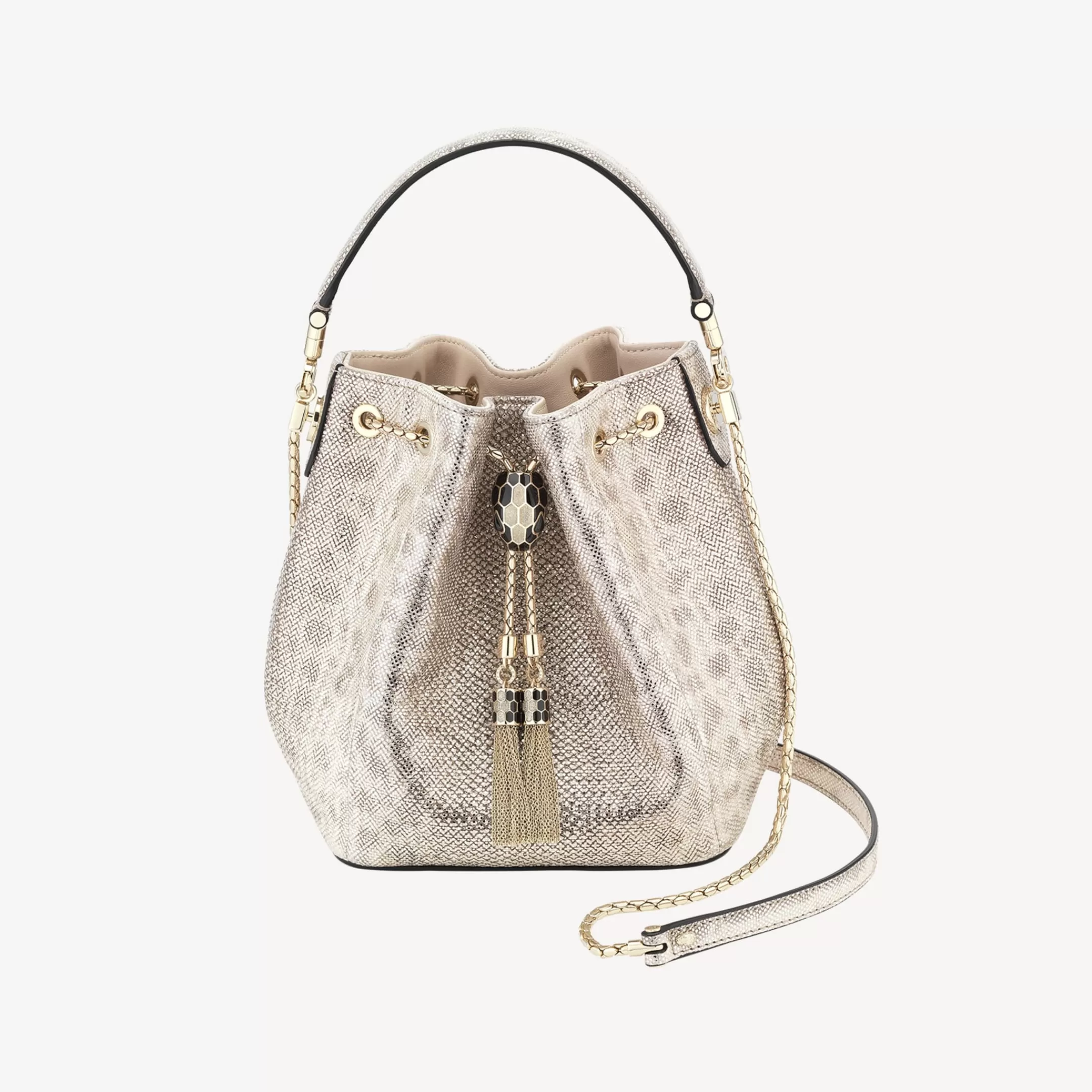 BVLGARI Serpenti Forever Bucket Bag Beige Outlet
