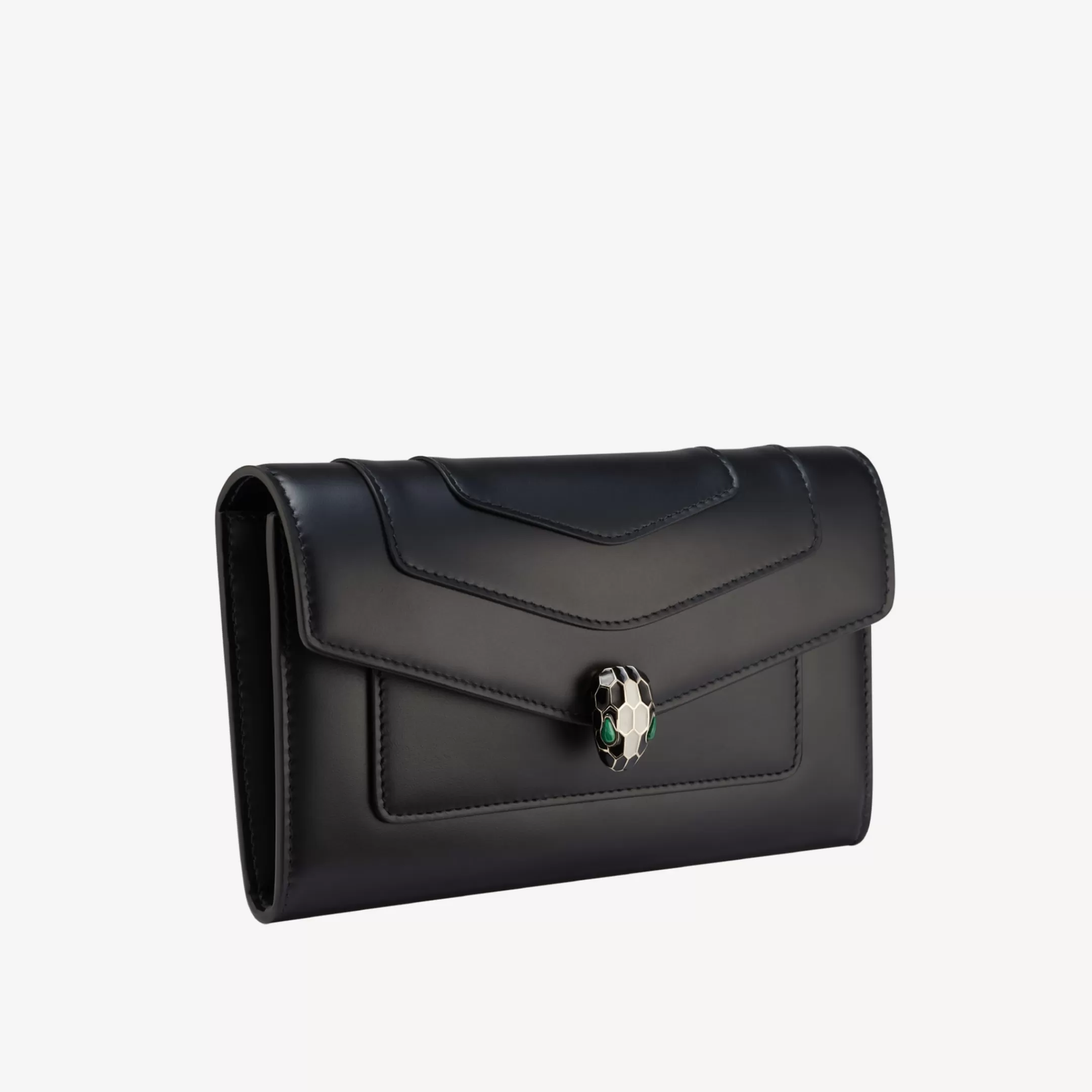 BVLGARI Serpenti Forever Groses Portemonnaie Schwarz Fashion