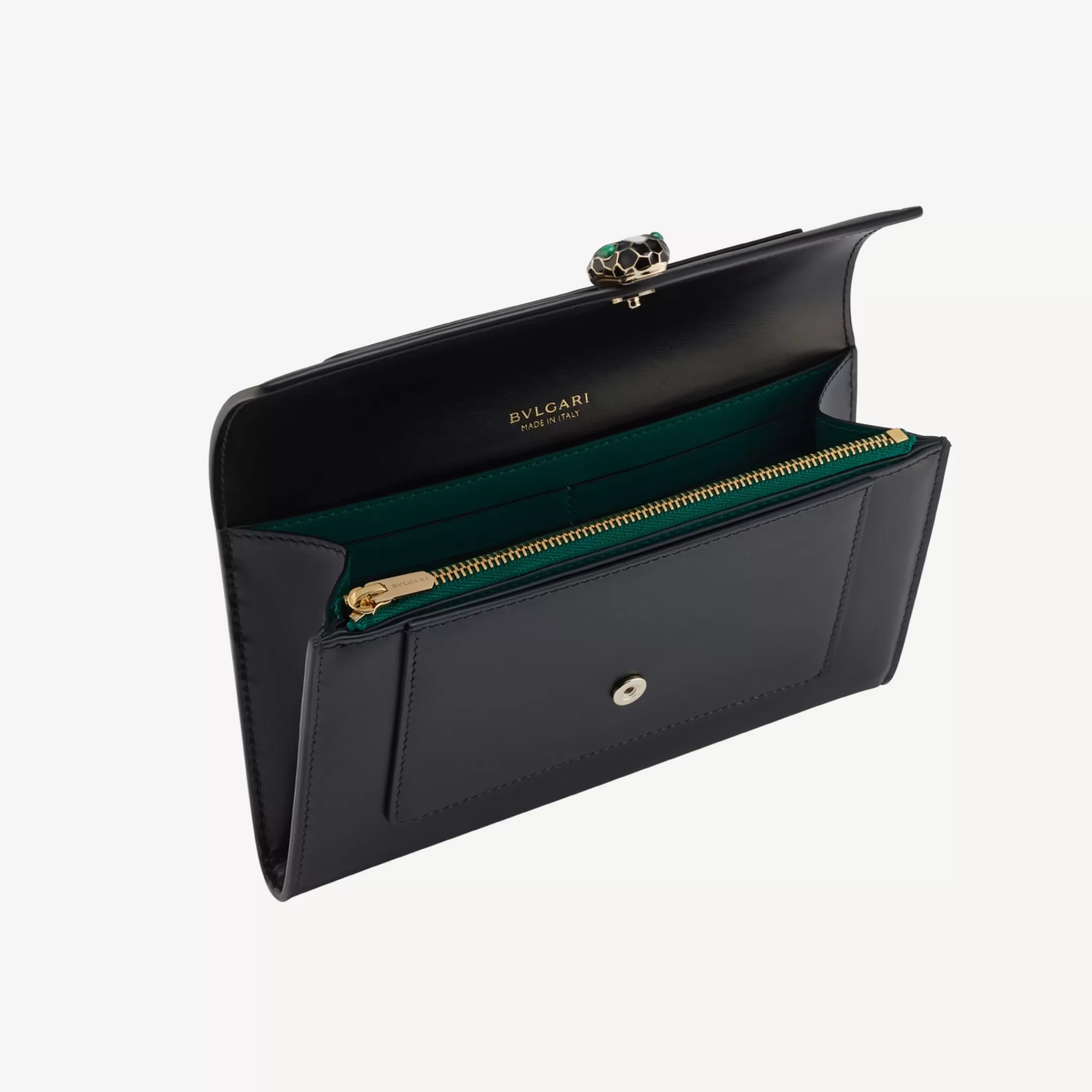 BVLGARI Serpenti Forever Groses Portemonnaie Schwarz Fashion