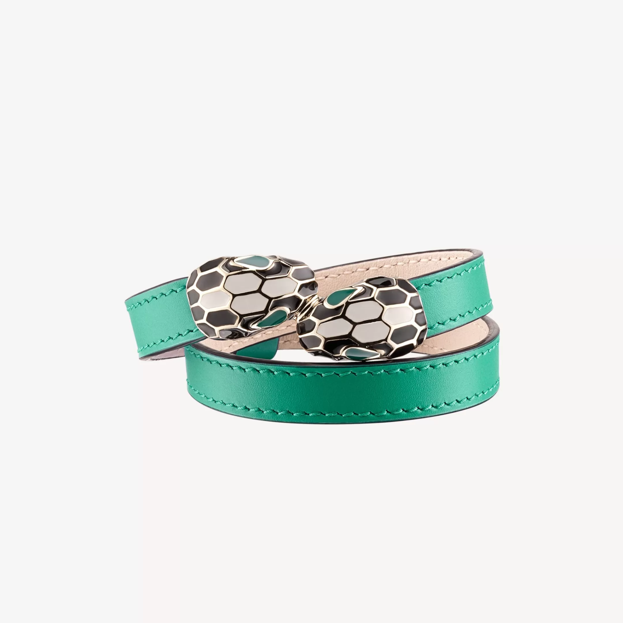 BVLGARI Serpenti Forever Lederarmband Grun Fashion