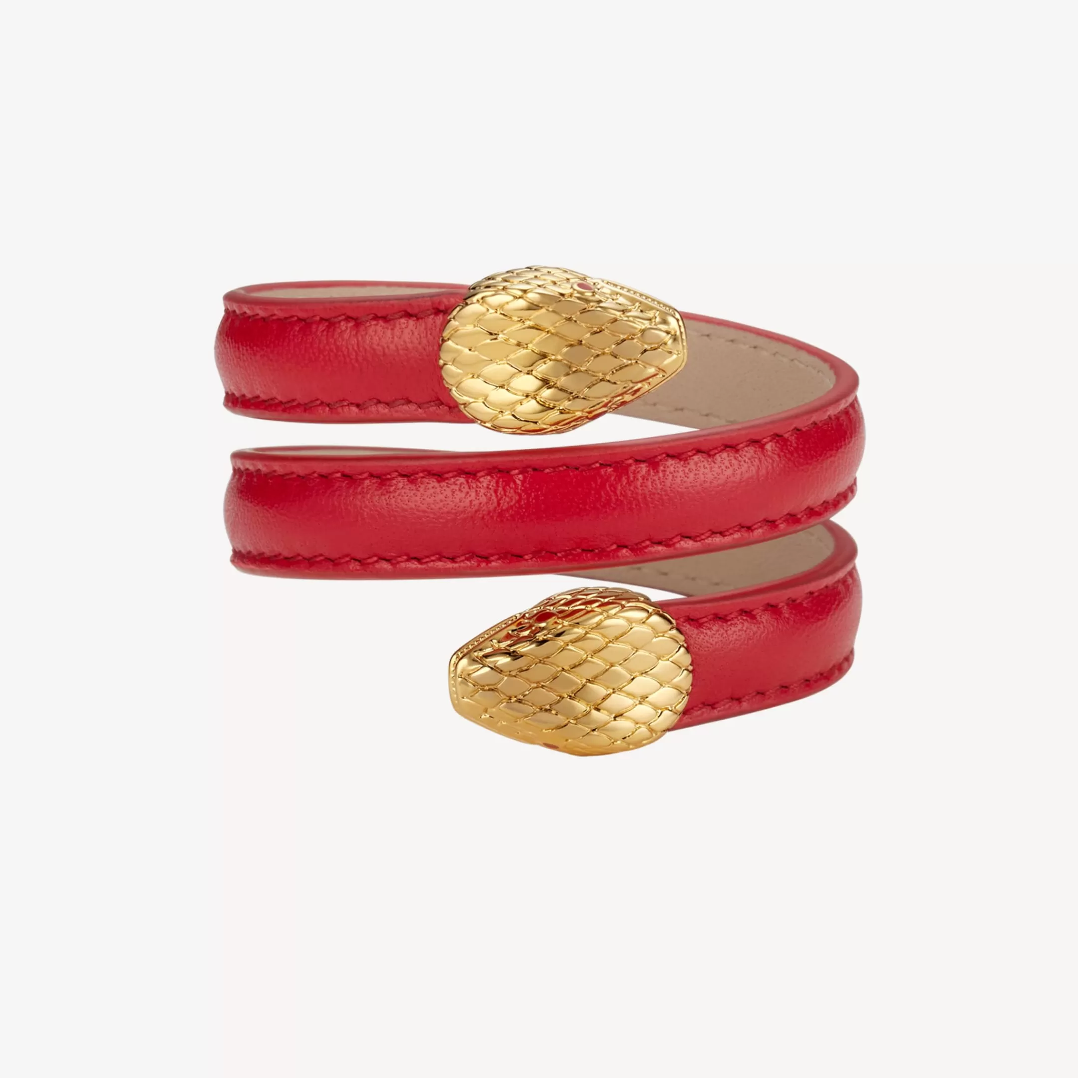 BVLGARI Serpenti Forever Lederarmband Rot Cheap
