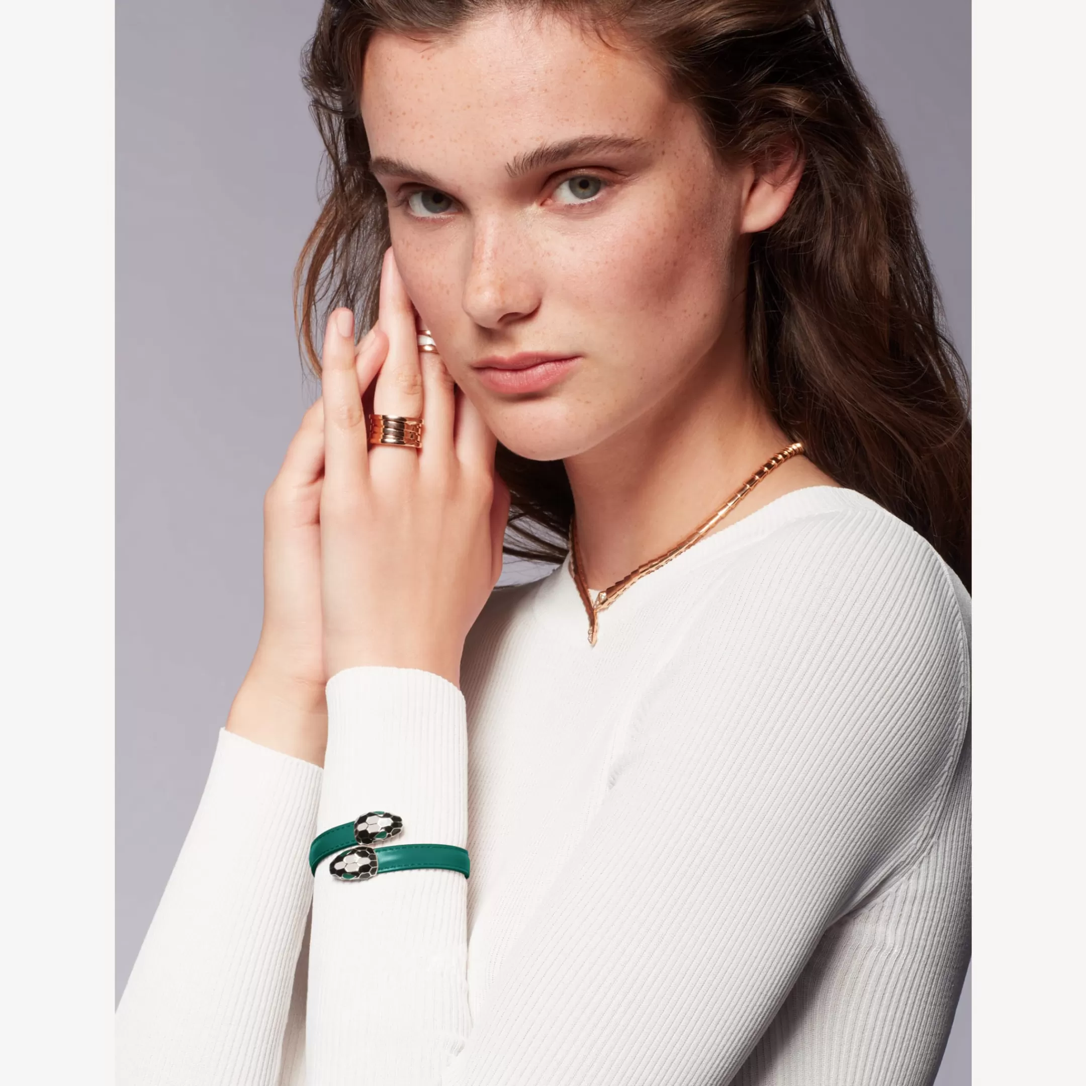 BVLGARI Serpenti Forever Lederarmband Grun Flash Sale