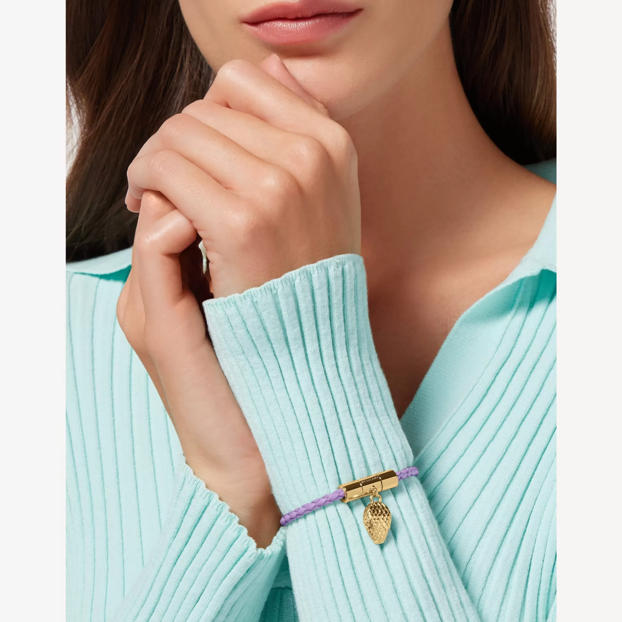 BVLGARI Serpenti Forever Lederarmband Violett Online