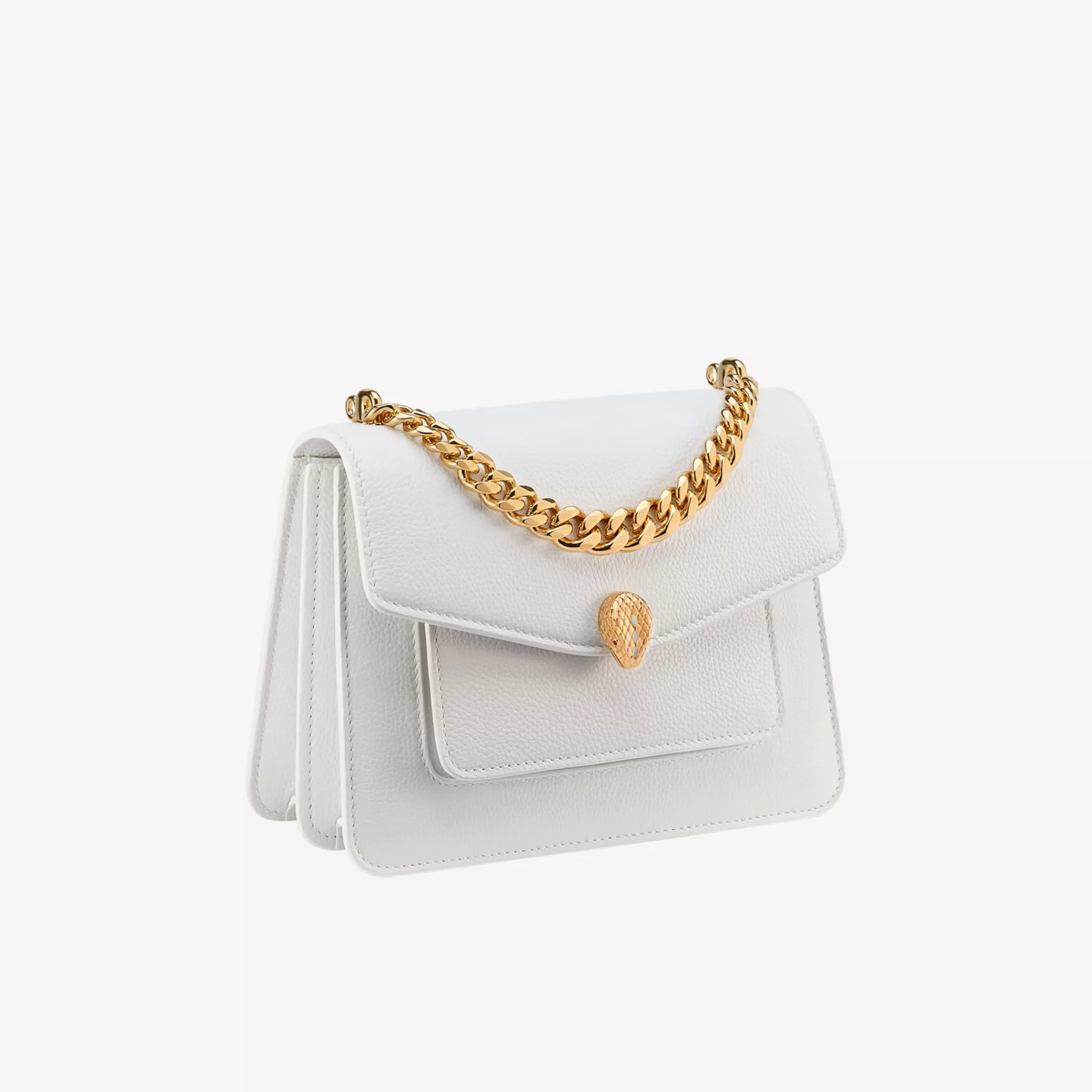 BVLGARI Serpenti Forever Maxi Chain Crossbody-Tasche Weiss Store