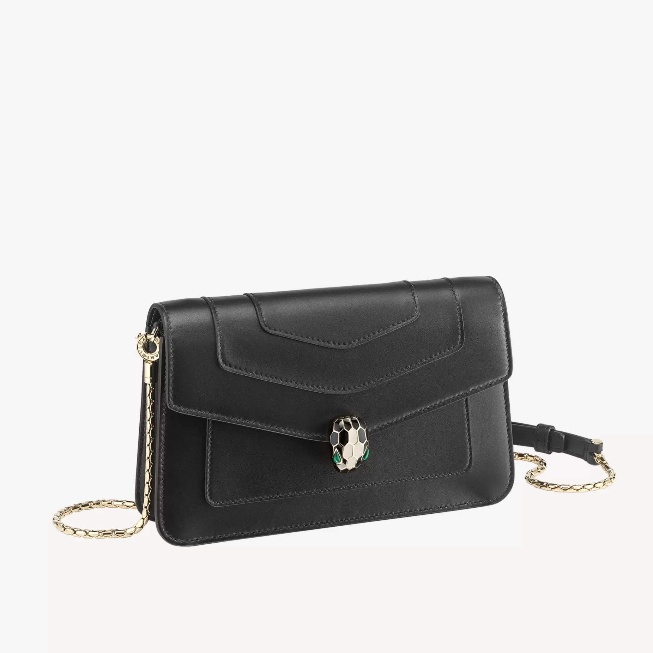 BVLGARI Serpenti Forever Portemonnaie Mit Tragekette Schwarz Online