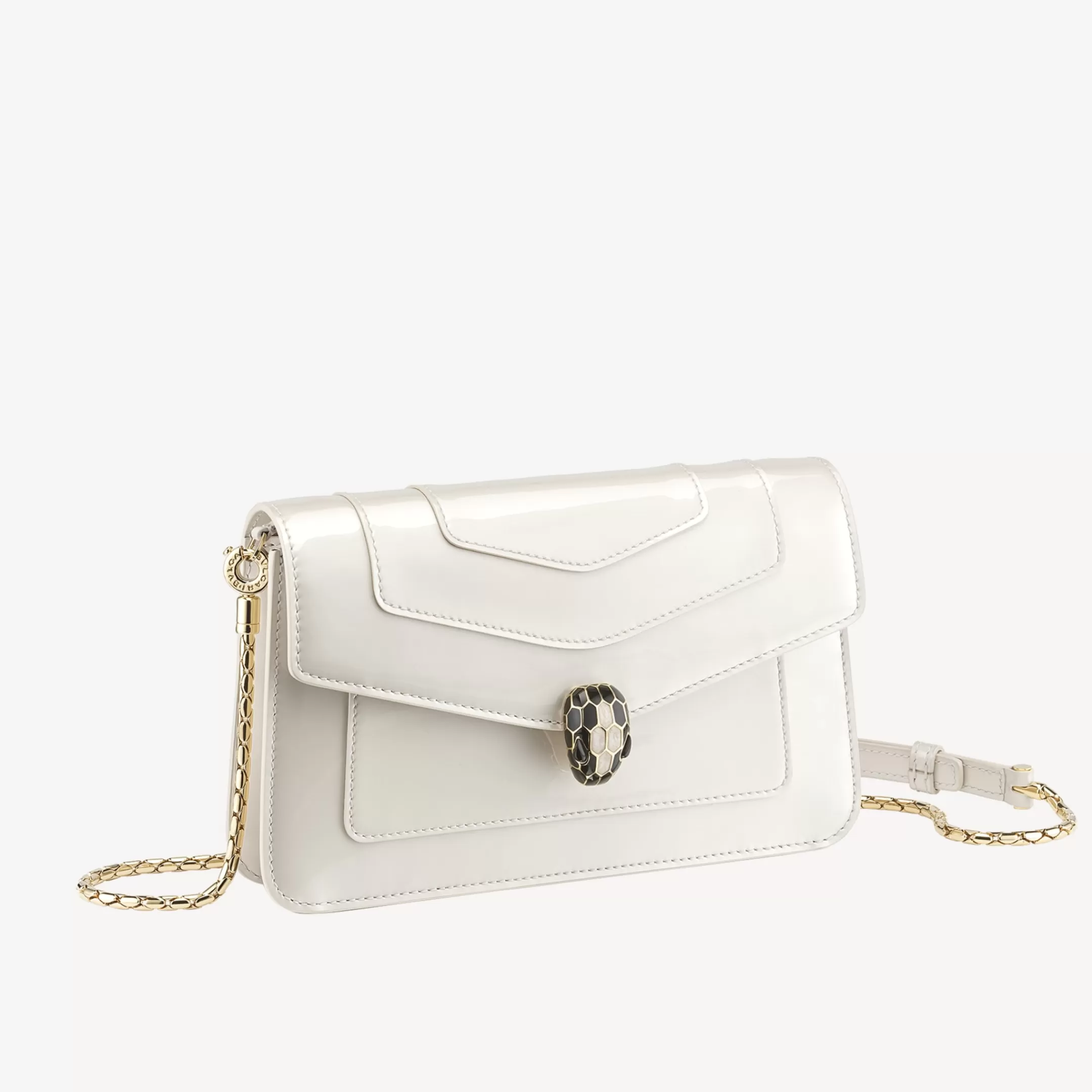 BVLGARI Serpenti Forever Portemonnaie Mit Tragekette Weiss Best