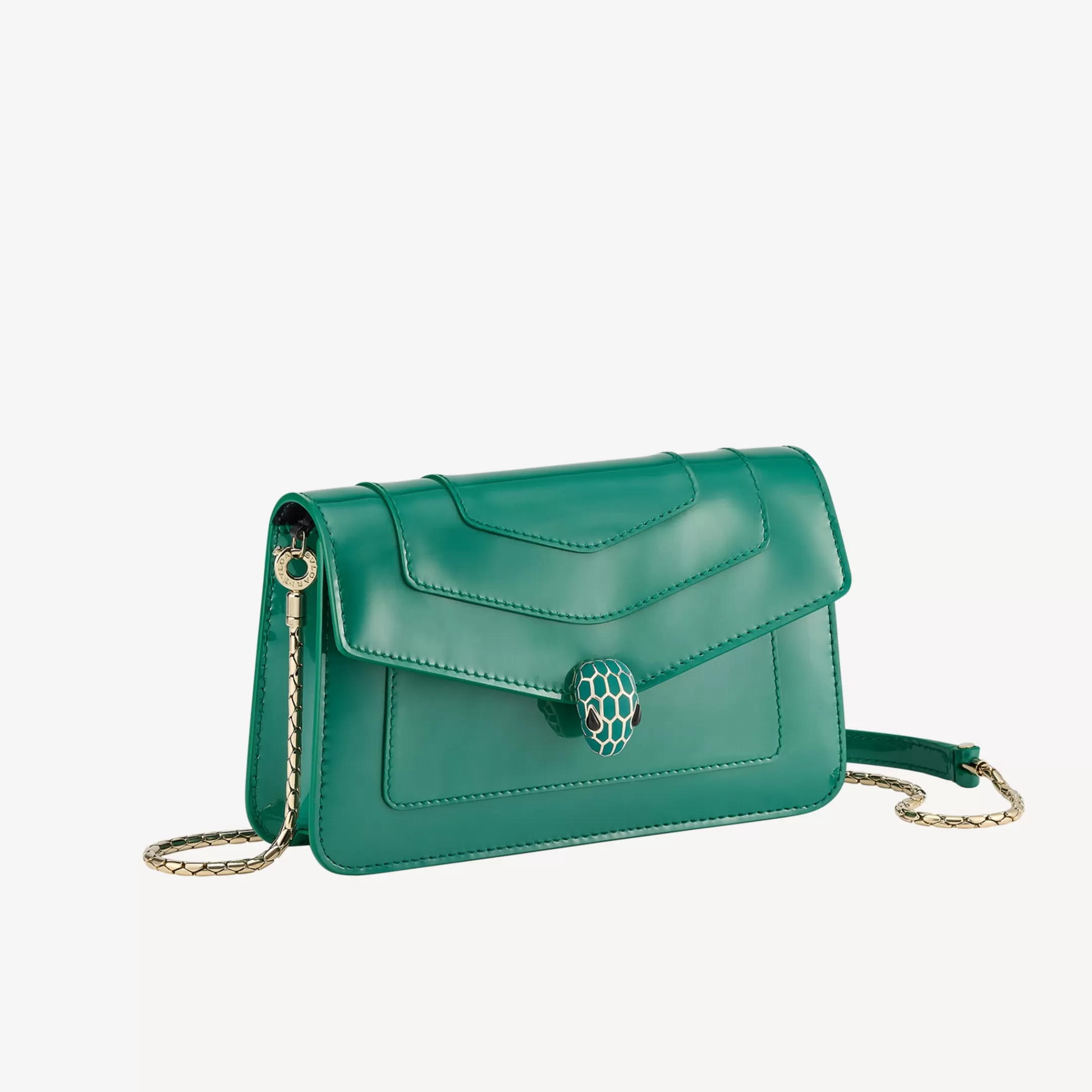 BVLGARI Serpenti Forever Portemonnaie Mit Tragekette Grun Cheap
