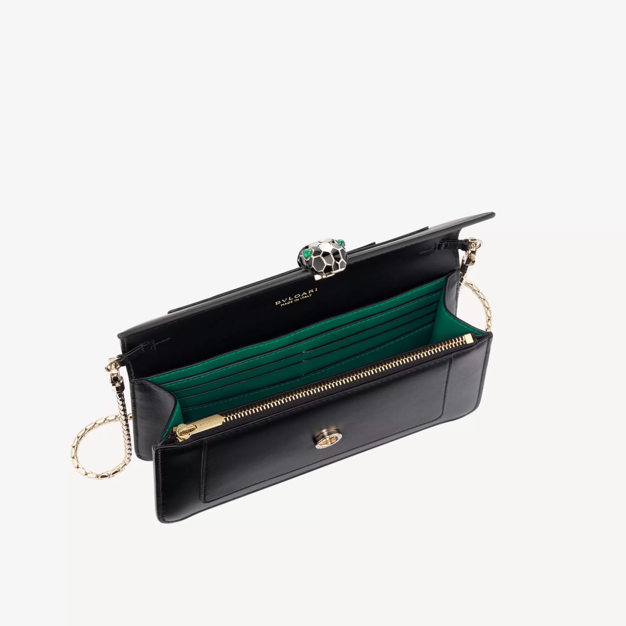 BVLGARI Serpenti Forever Portemonnaie Mit Tragekette Schwarz Online
