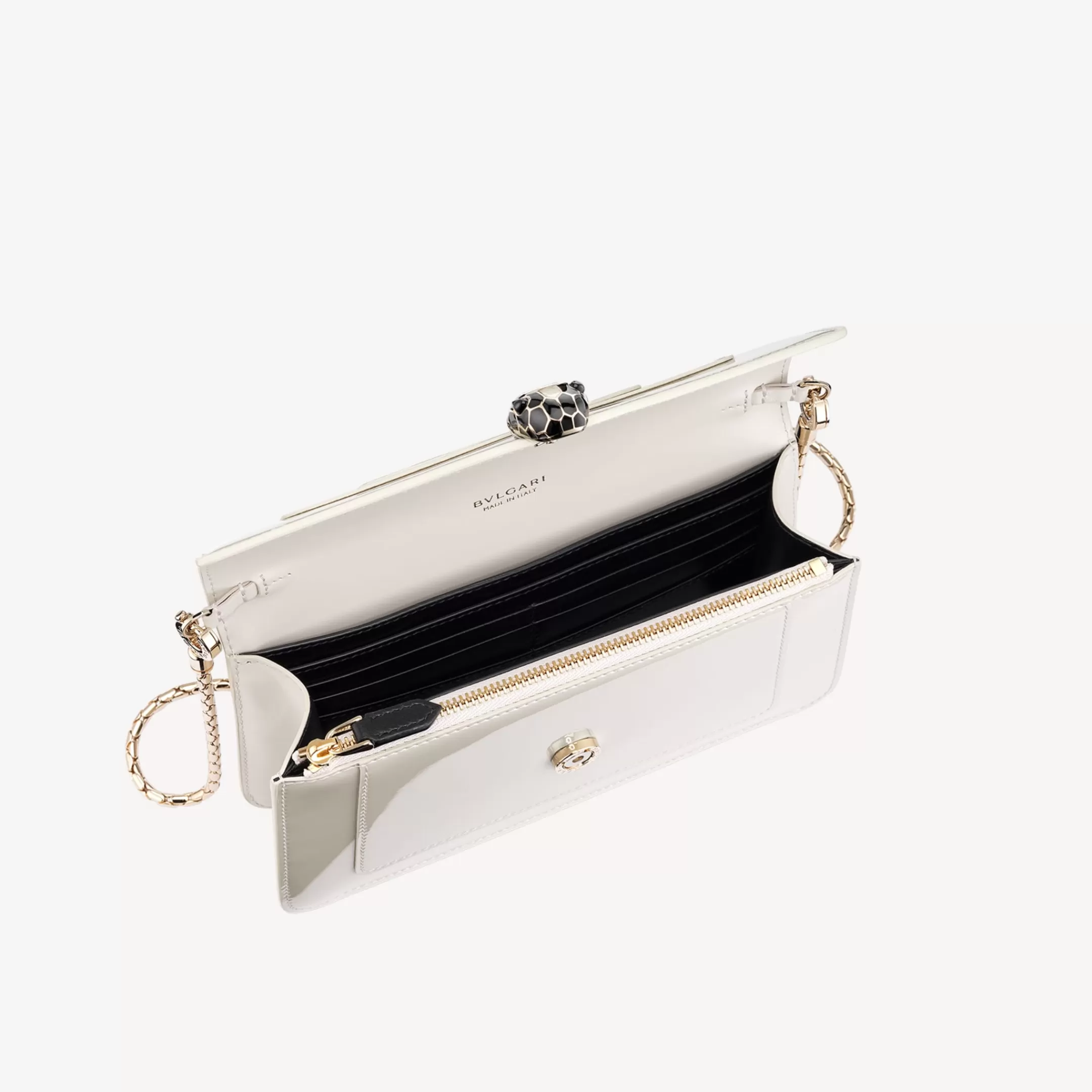 BVLGARI Serpenti Forever Portemonnaie Mit Tragekette Weiss Best