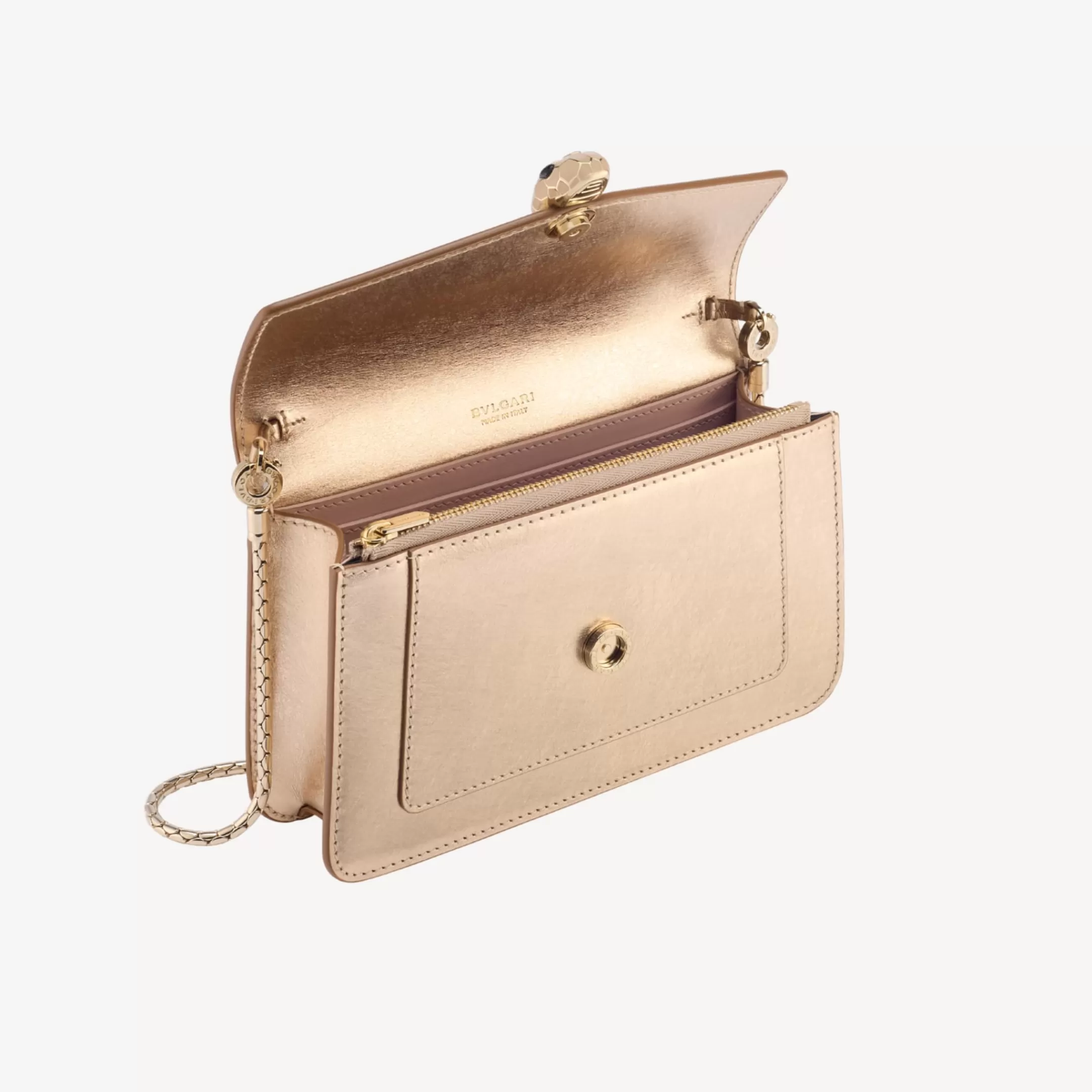 BVLGARI Serpenti Forever Portemonnaie Mit Tragekette Helles Gold Outlet