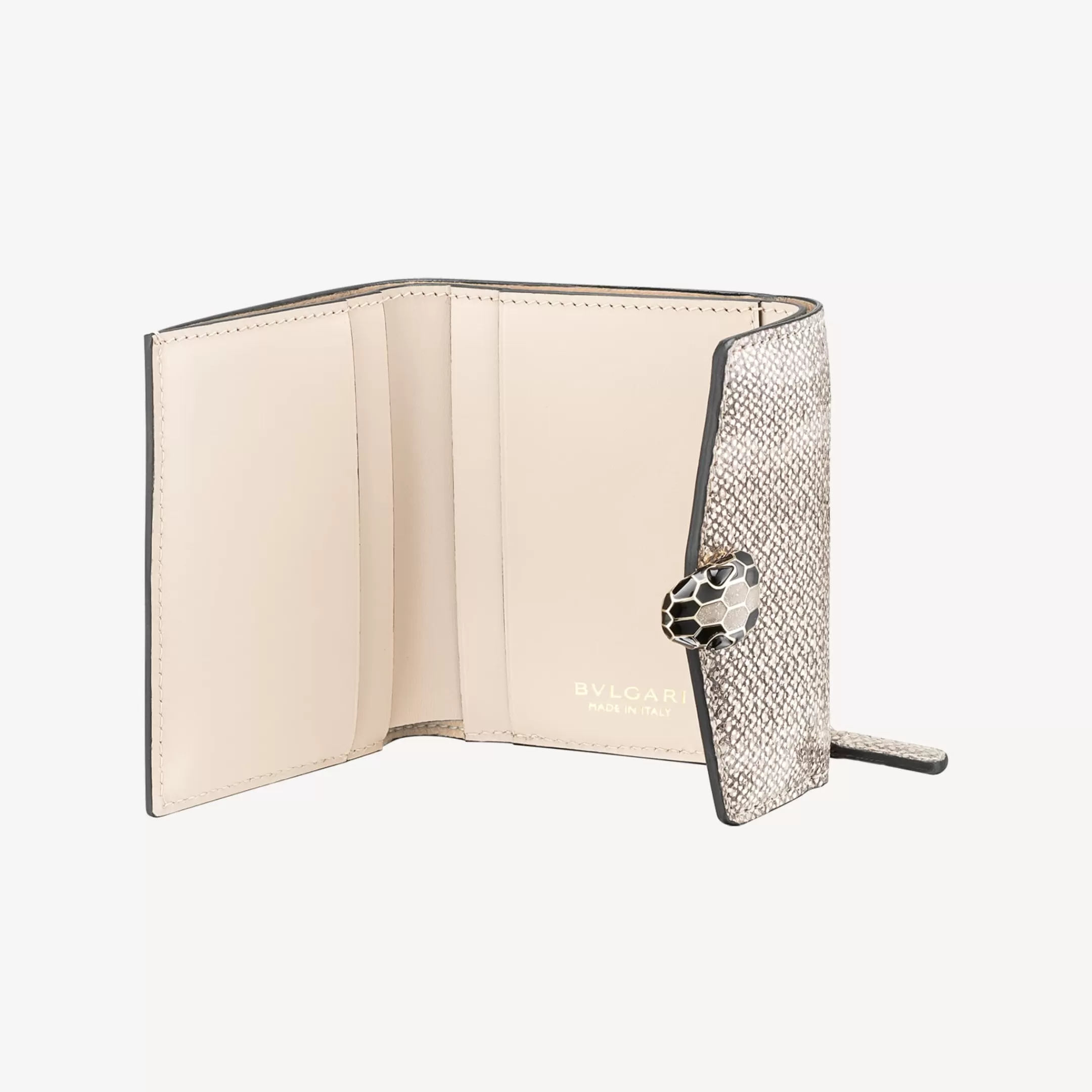 BVLGARI Serpenti Forever Trifold Portemonnaie Beige Fashion
