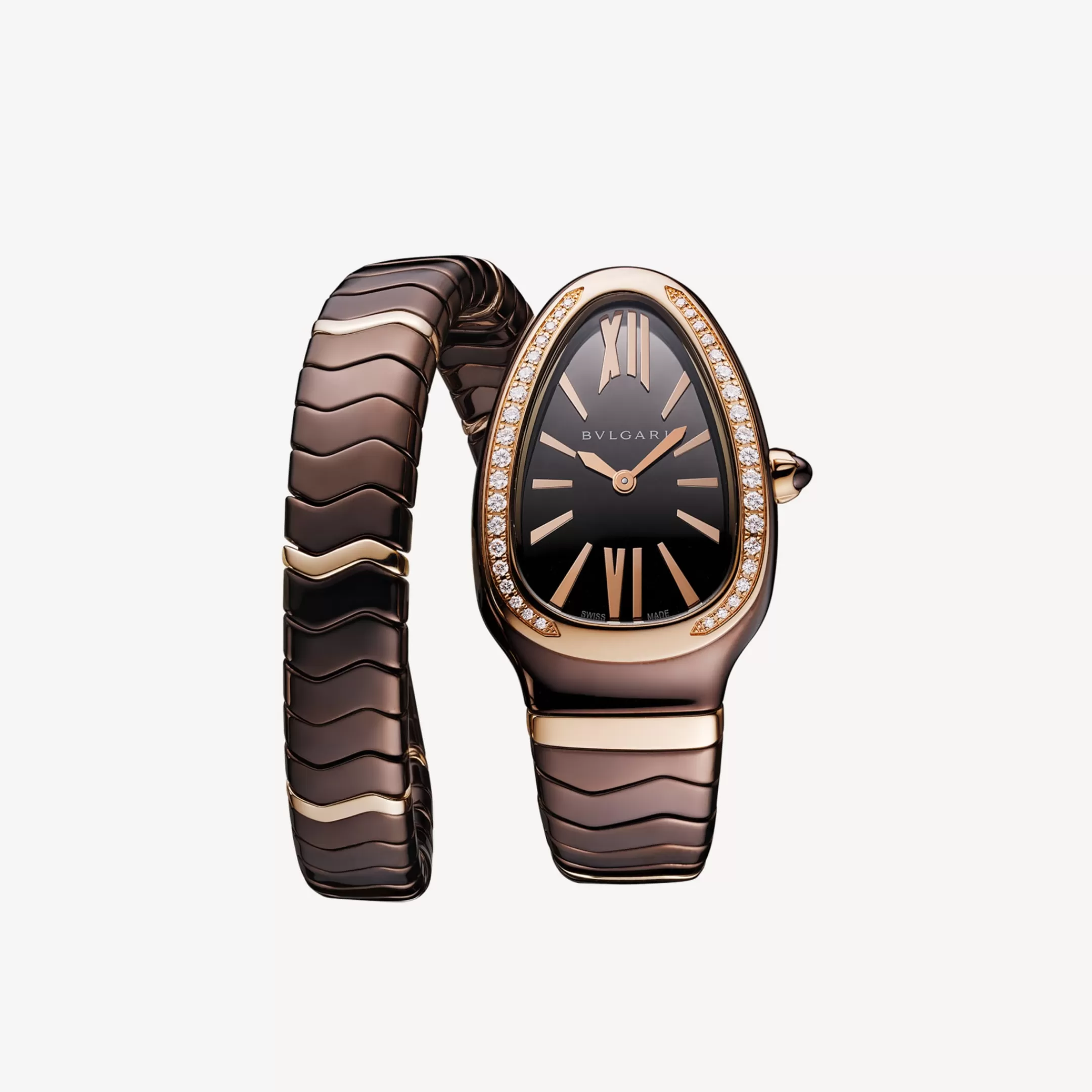 BVLGARI Serpenti Spiga Uhr Braun/Gold Clearance