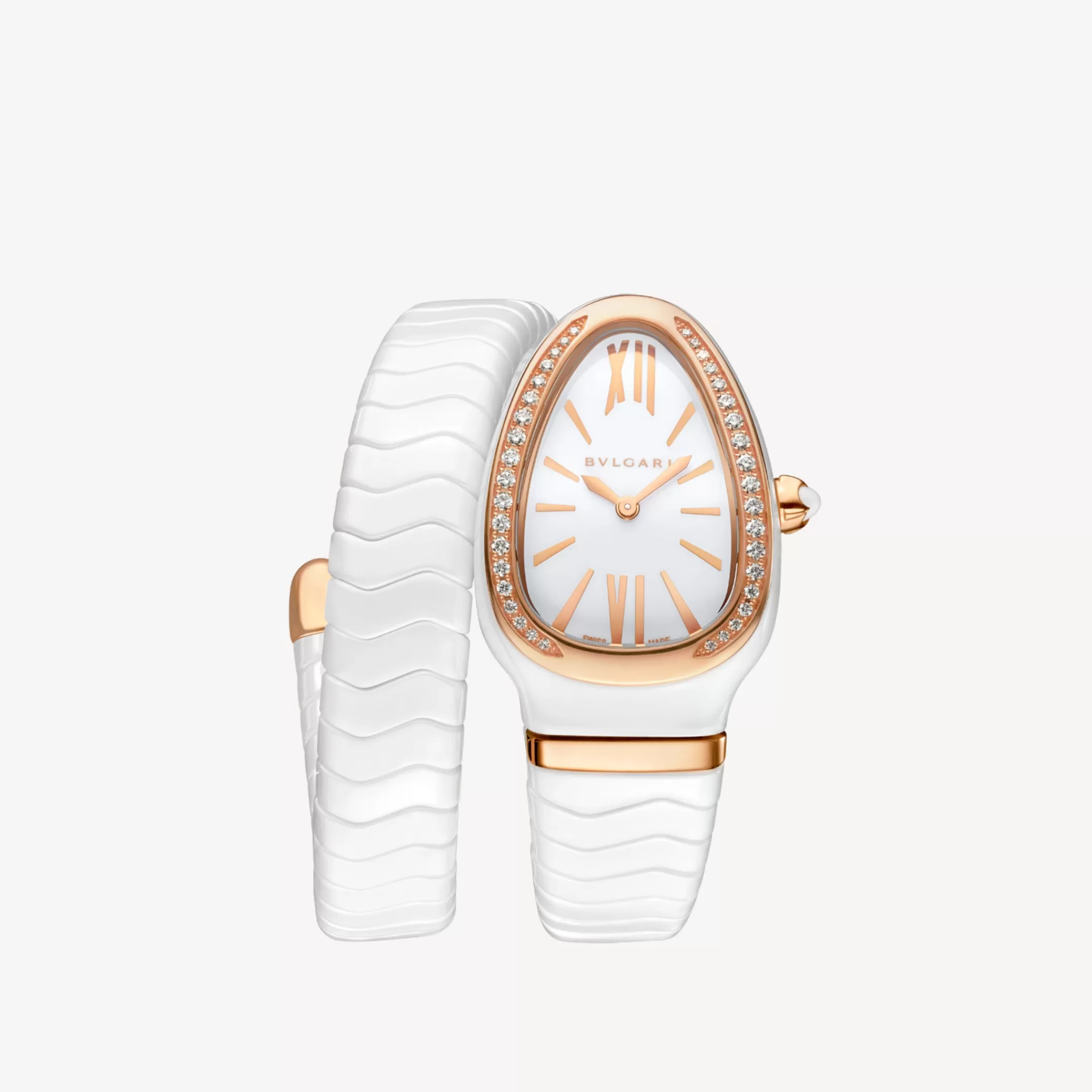 BVLGARI Serpenti Spiga Uhr Weiss Hot