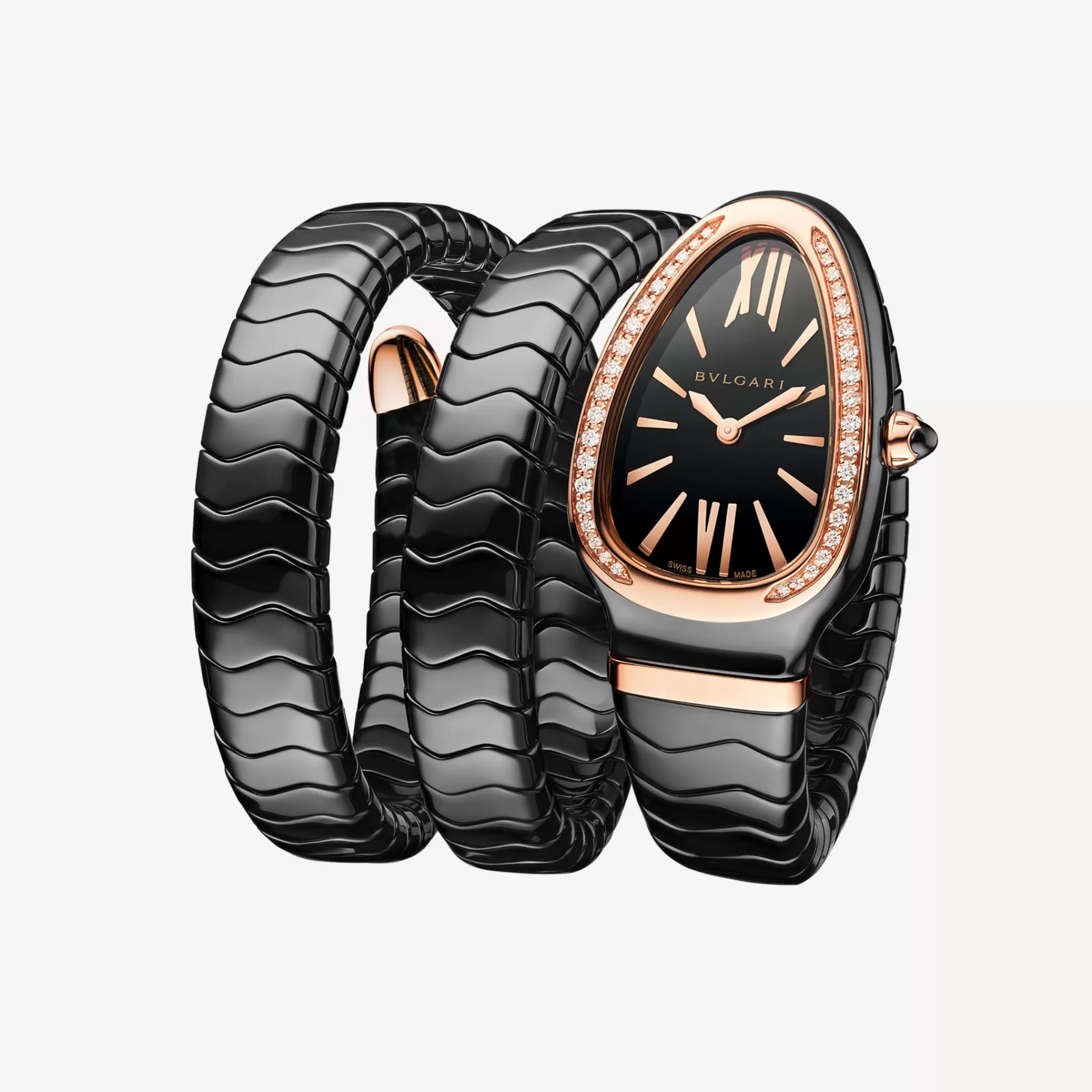 BVLGARI Serpenti Spiga Uhr Schwarz New