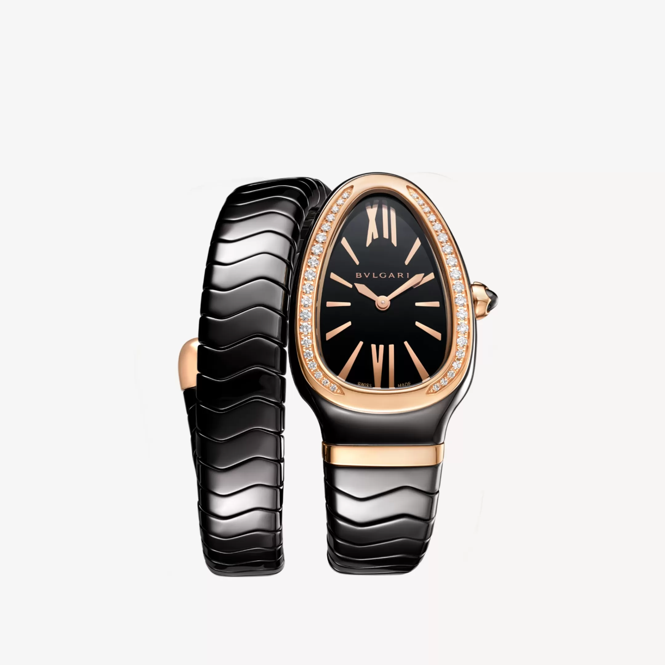 BVLGARI Serpenti Spiga Uhr Schwarz New