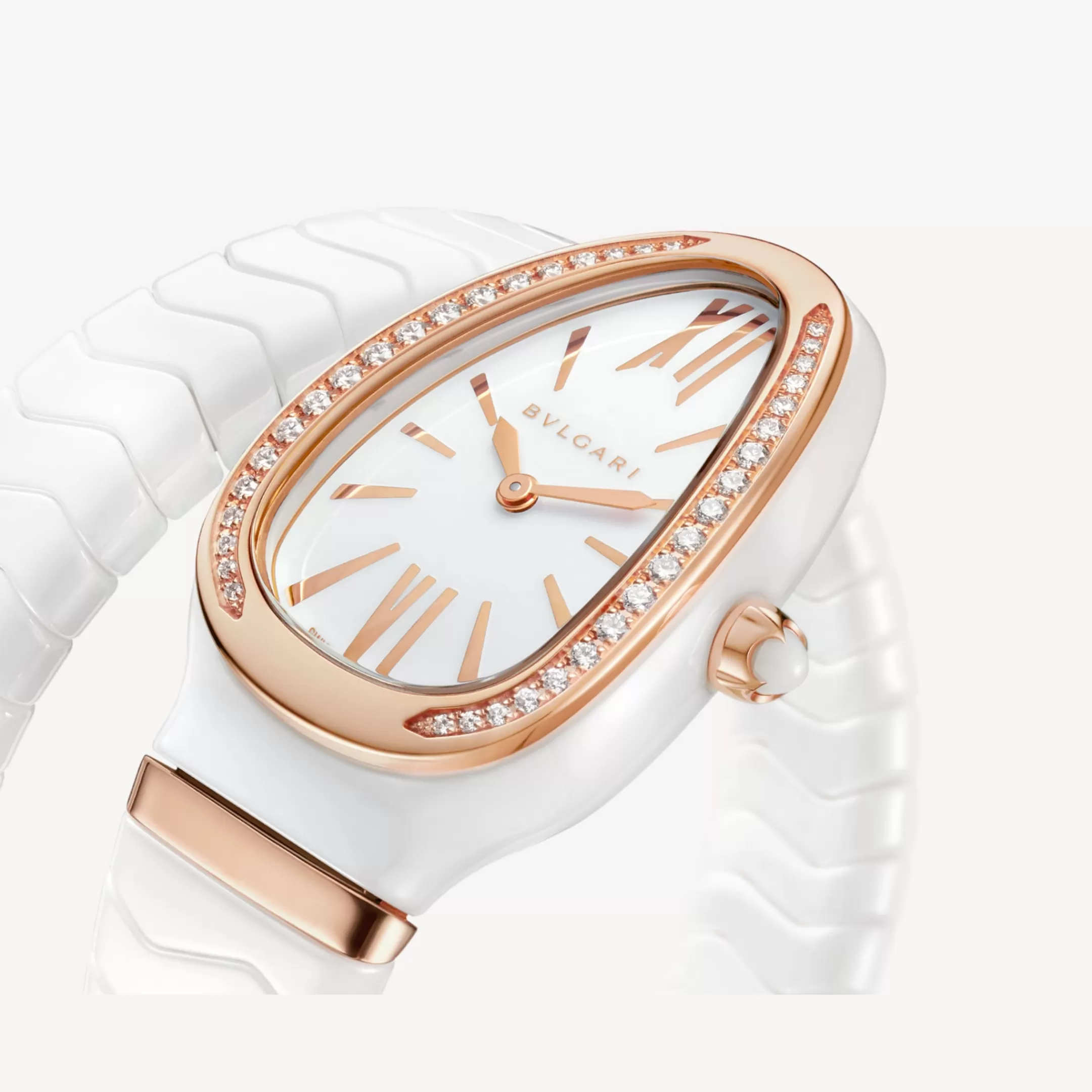 BVLGARI Serpenti Spiga Uhr Weiss Hot