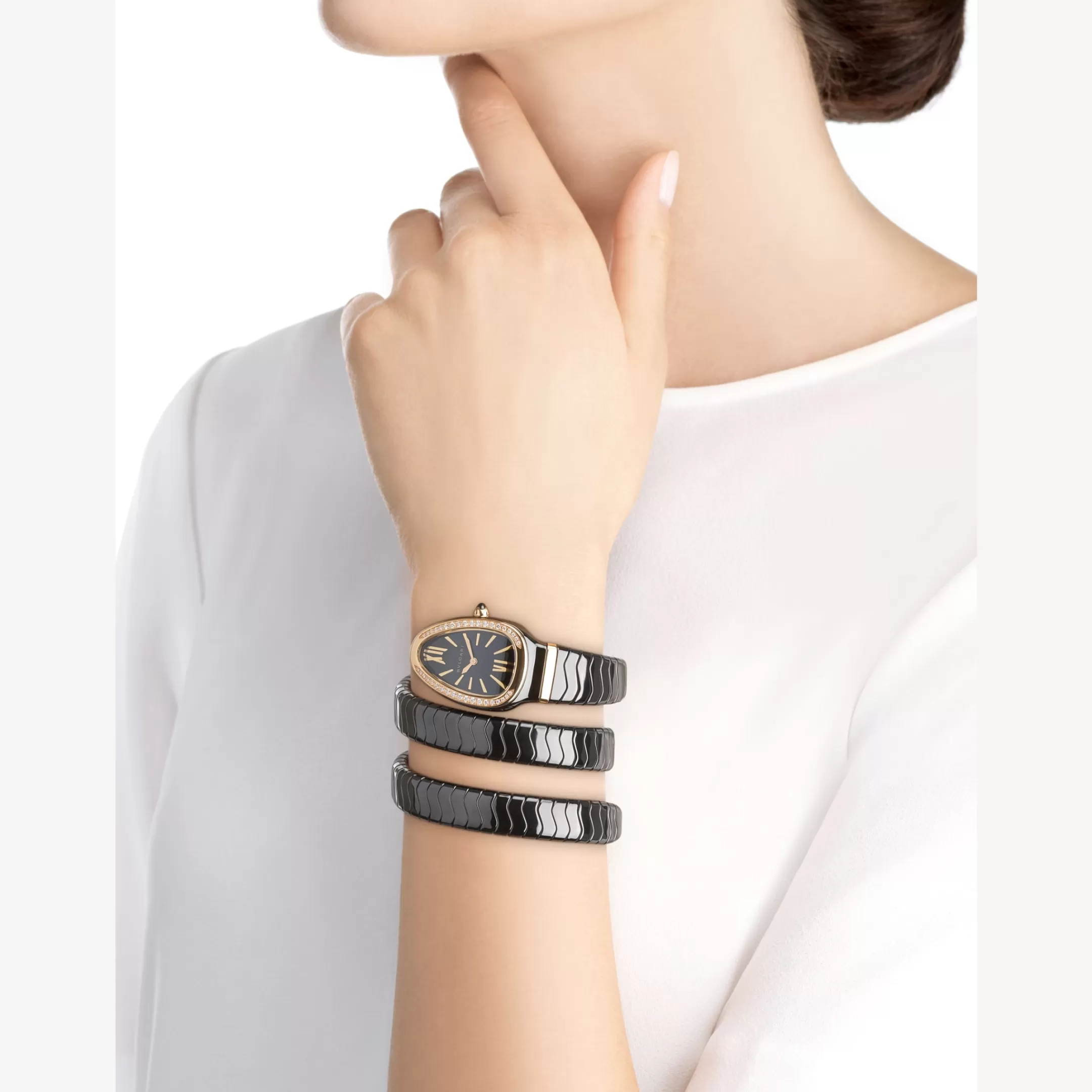 BVLGARI Serpenti Spiga Uhr Schwarz New