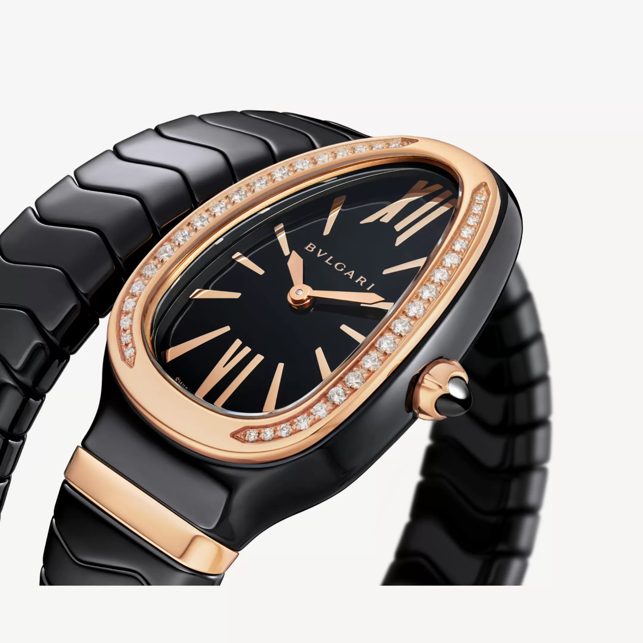 BVLGARI Serpenti Spiga Uhr Schwarz New