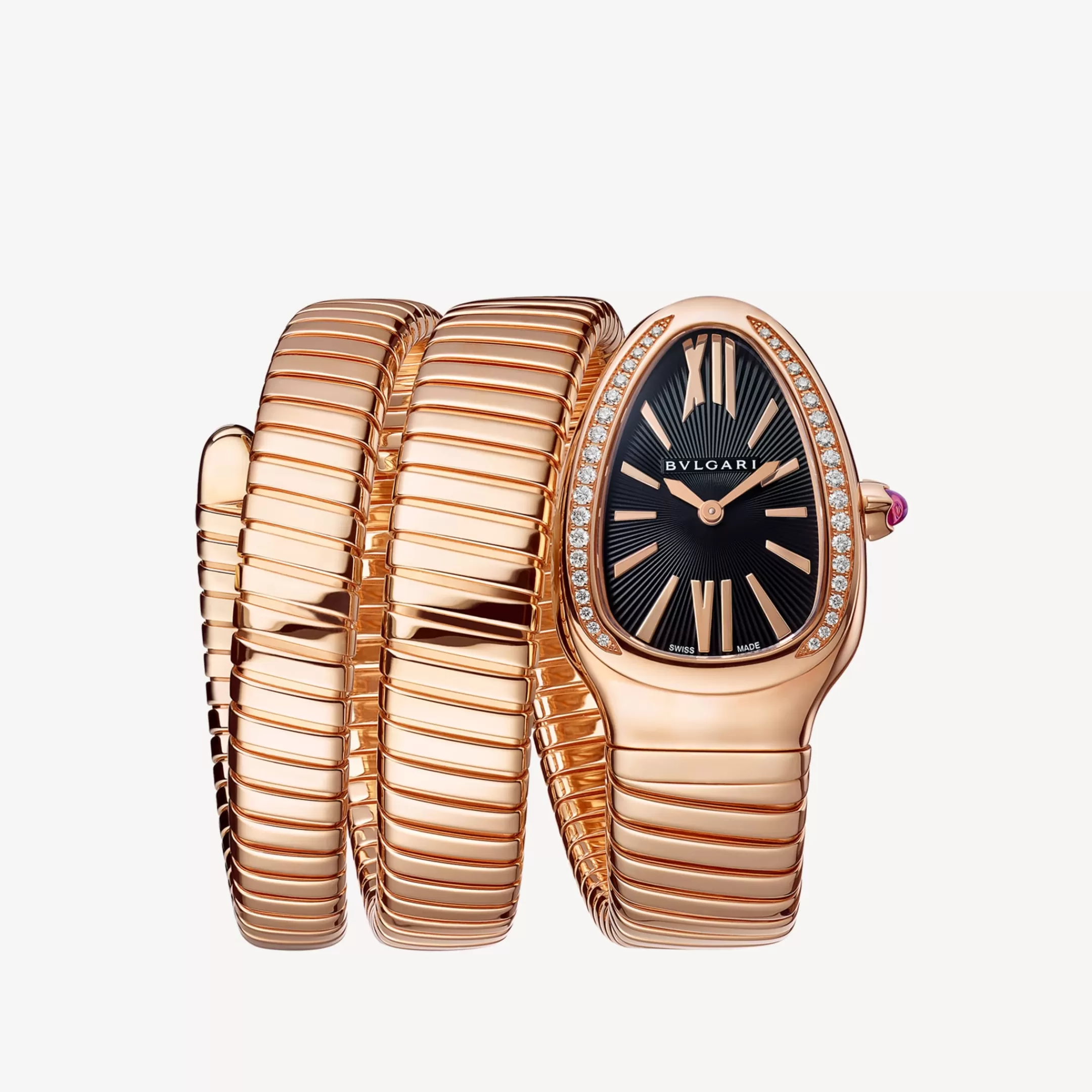 BVLGARI Serpenti Tubogas Uhr Schwarz/Rosa/Gold Cheap