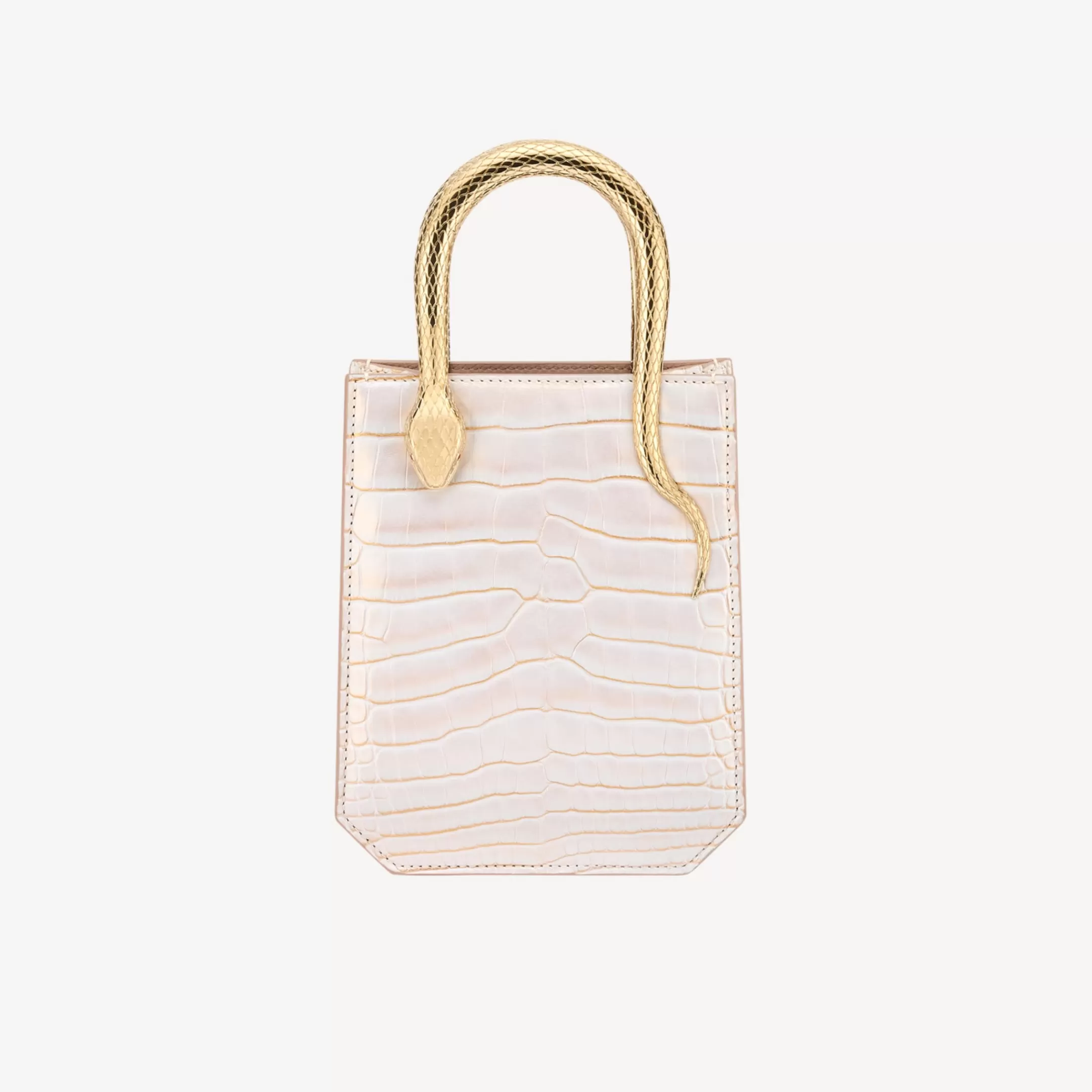 BVLGARI Serpentine Mini-Tragetasche Weiss Cheap